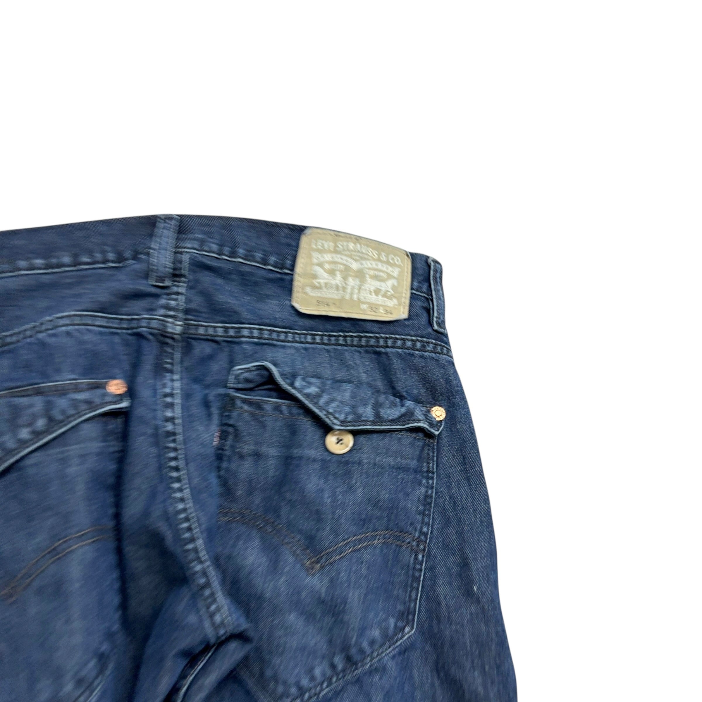 Levis 514 Jeans W32 L34 Mens Dark Blue Regular Straight Fit Denim (E)