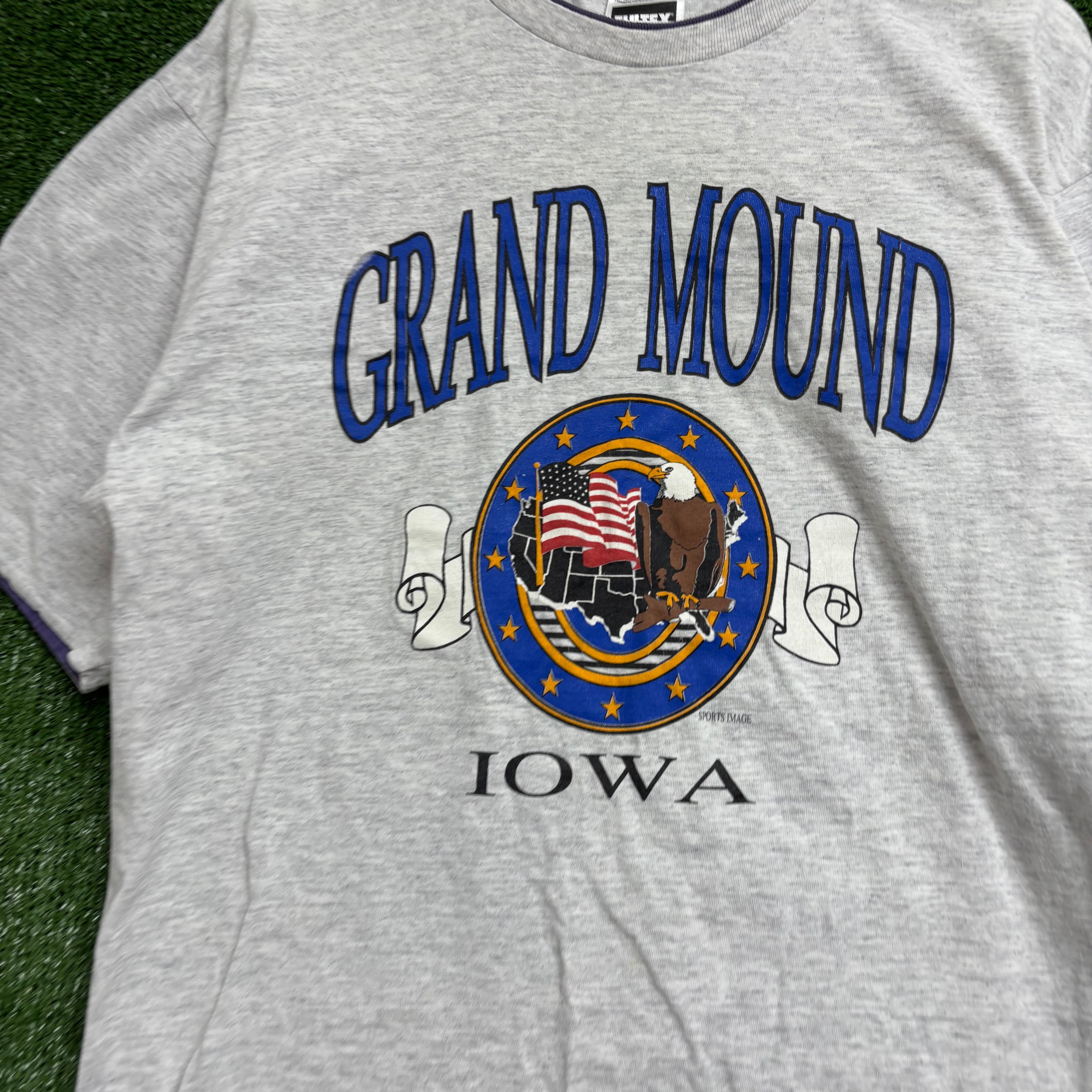 Vintage T Shirt Mens XL Grey Single Stitch Graphic Print 90s USA Tourist (E)