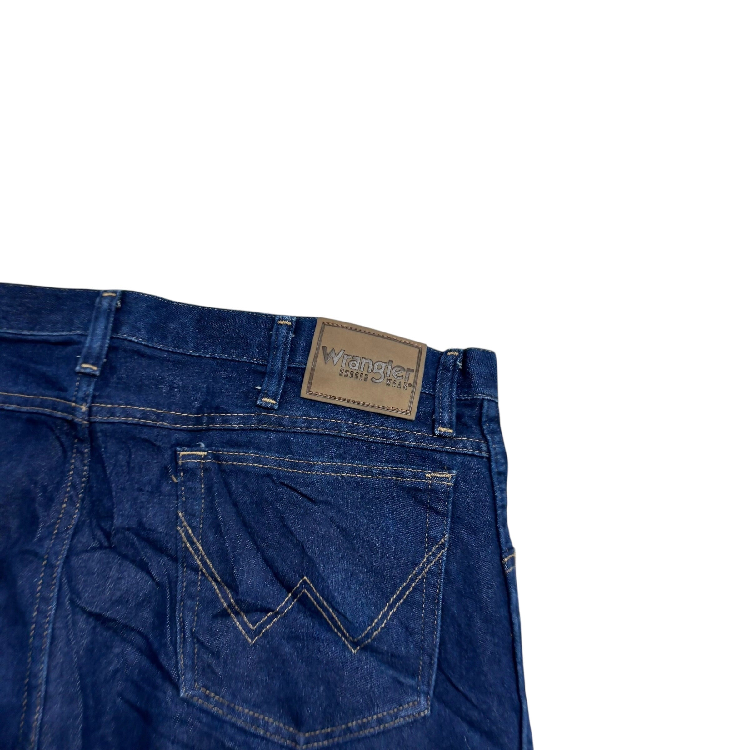 Wrangler Jeans W40 L30 Mens Dark Blue Regular Bootcut Fit Vintage Denim (E)