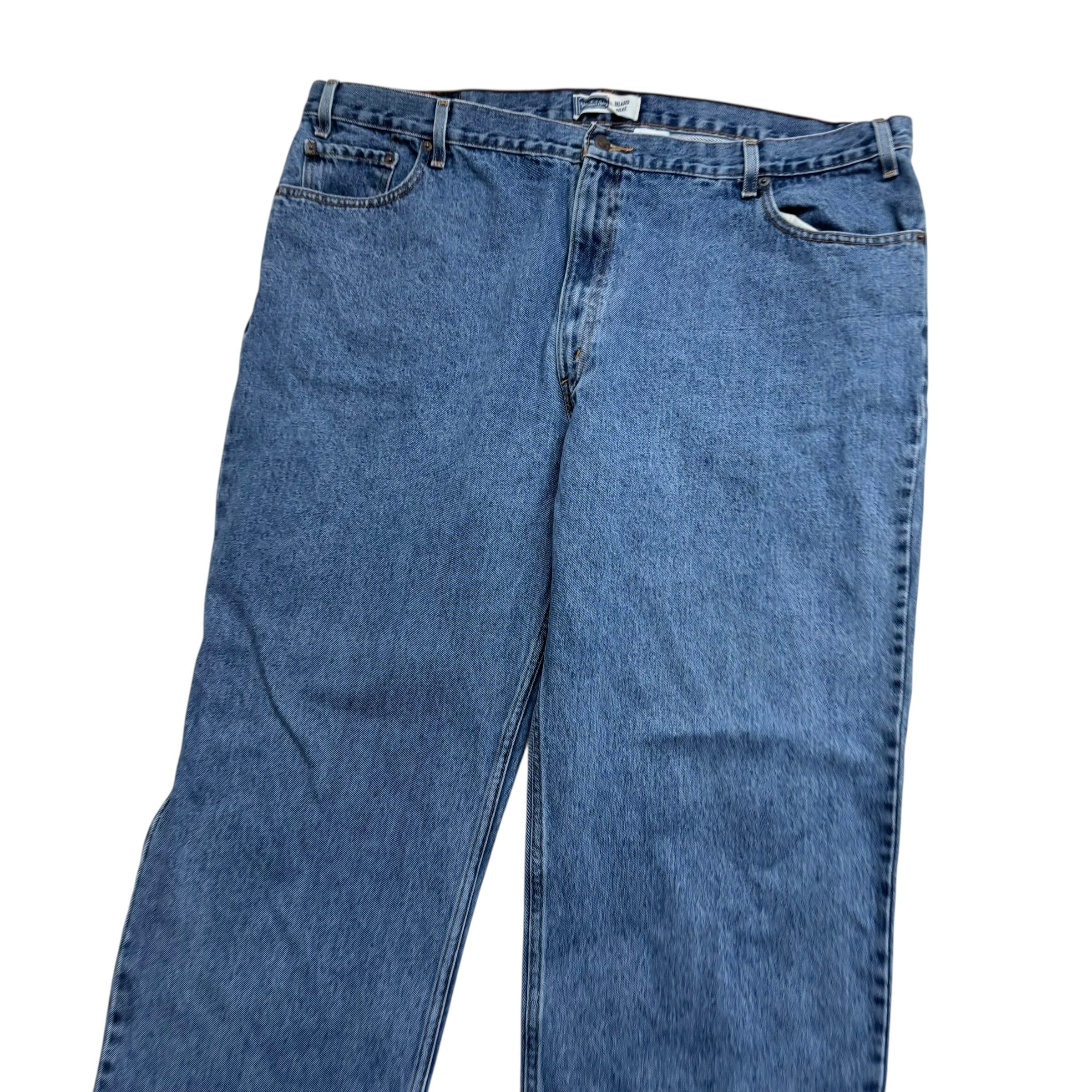 Levis Signature Jeans W46 L32 Mens Mid Blue Relaxed Straight Vintage Denim (E)