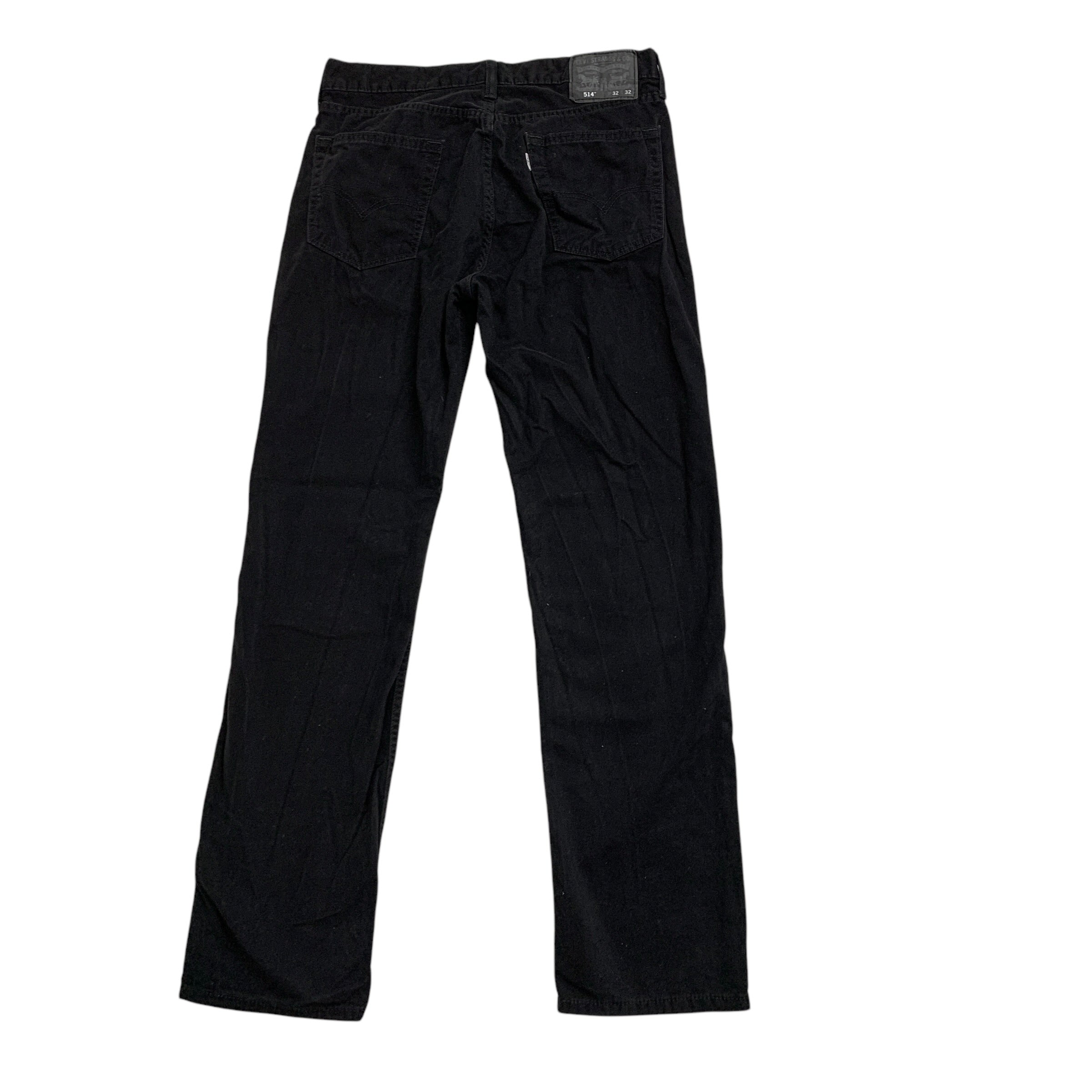 Levis 514 Trousers W32 L32 Mens Black Regular Straight Fit Cotton Pants