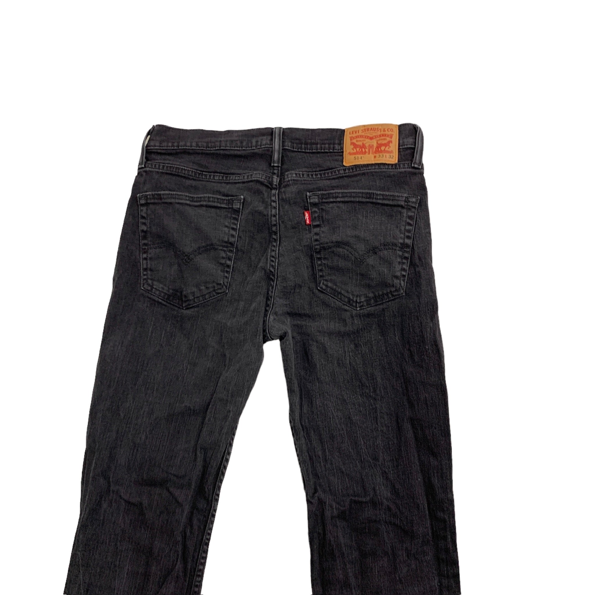 Levis 514 Jeans W33 L31 Mens Black Regular Straight Fit Stretch Denim