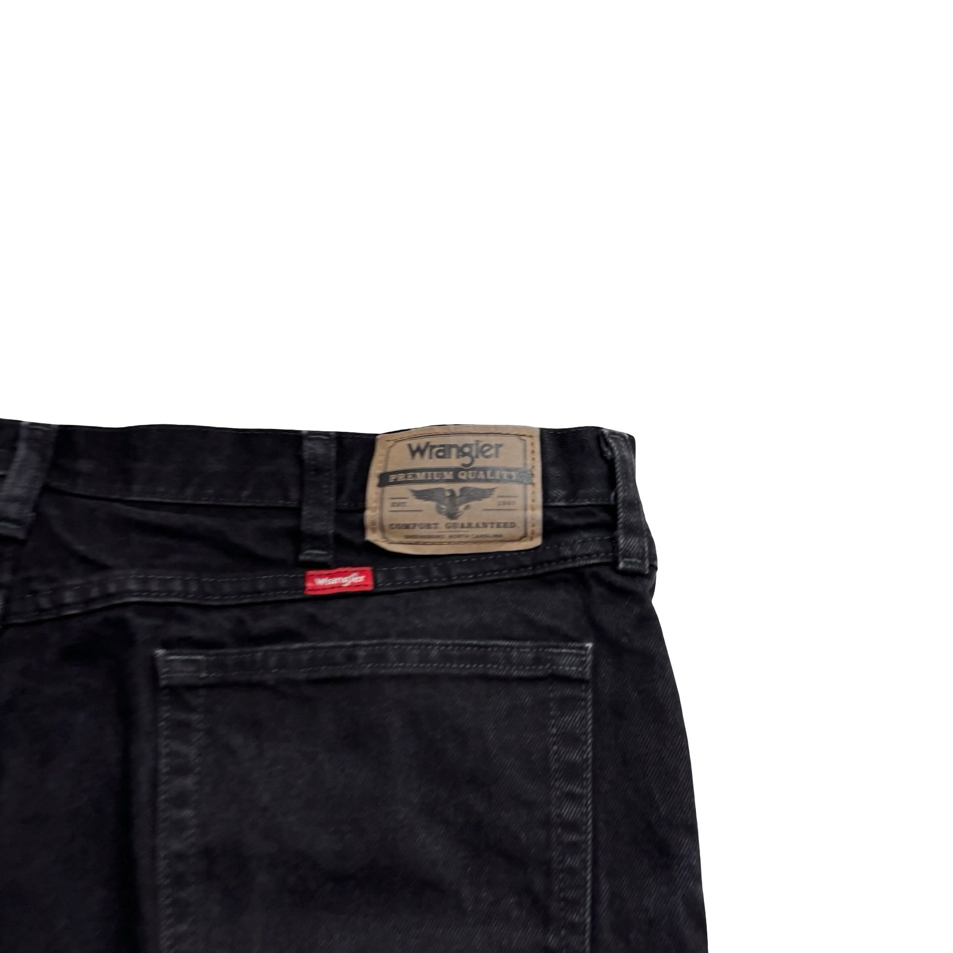 Wrangler Jeans W40 L32 Mens Black Relaxed Straight Fit Denim (E)