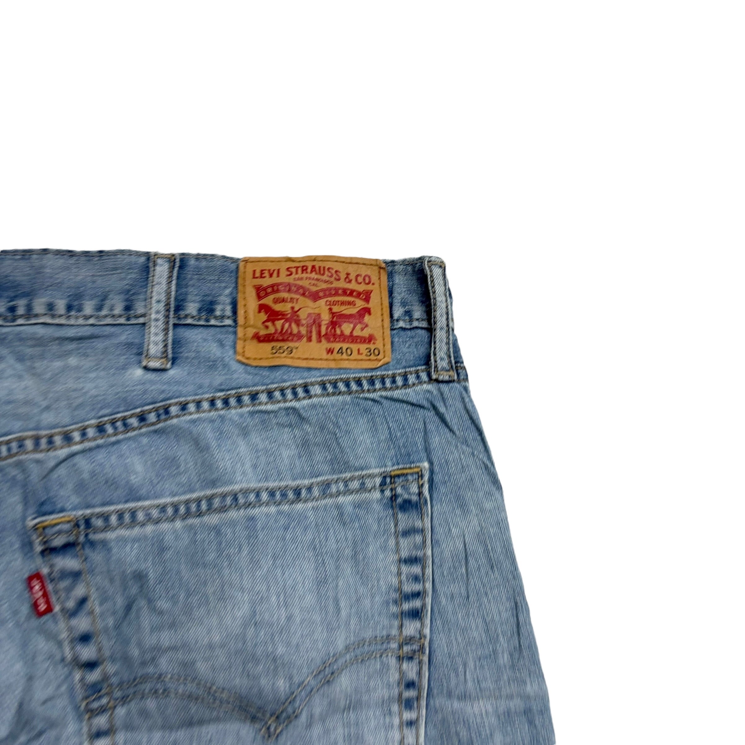 Levis 559 Jeans W40 L29 Mens Light Blue Baggy Relaxed Straight Fit Denim (E)