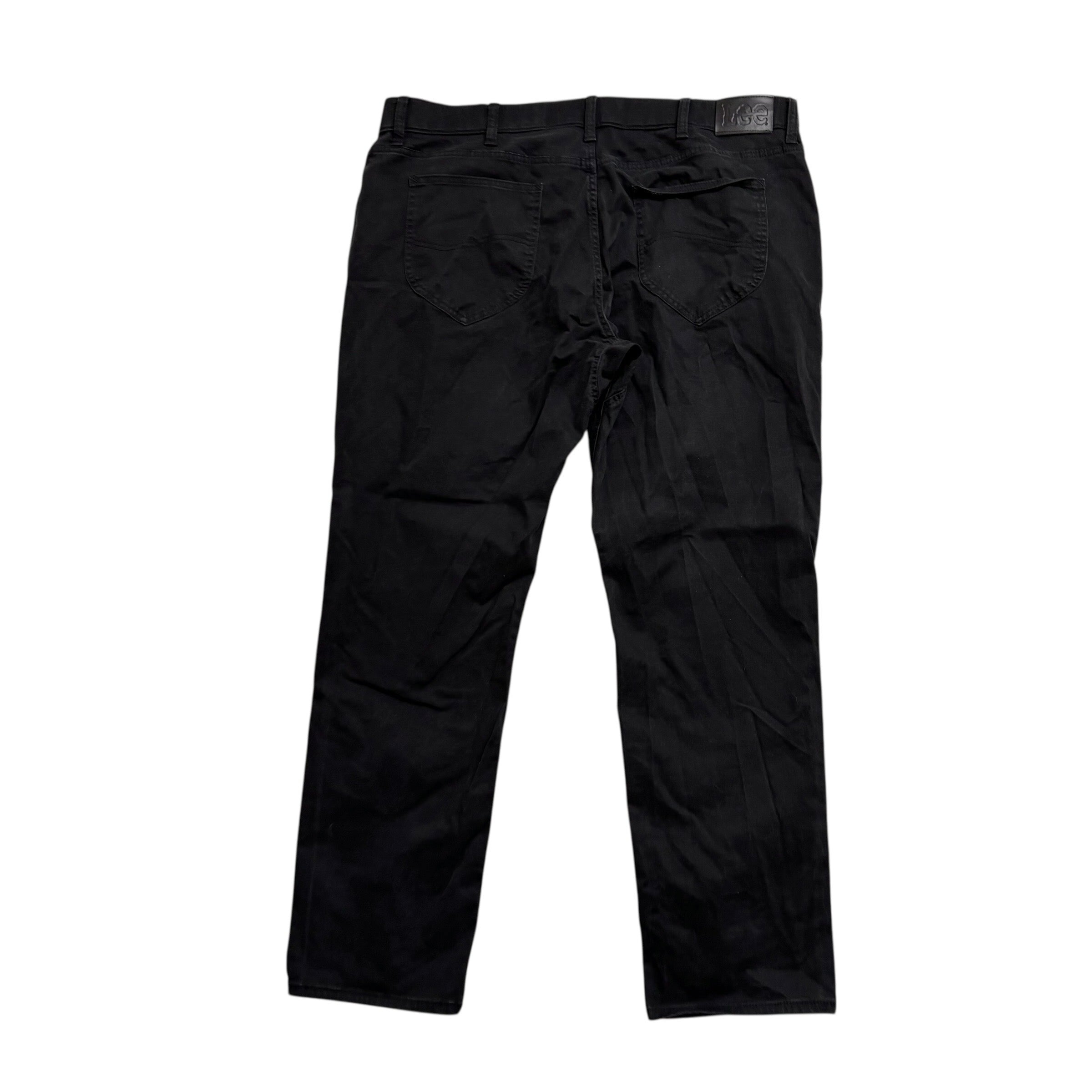 Lee Trousers W42 L30 Mens Black Regular Tapered Fit Stretch Pants (E)