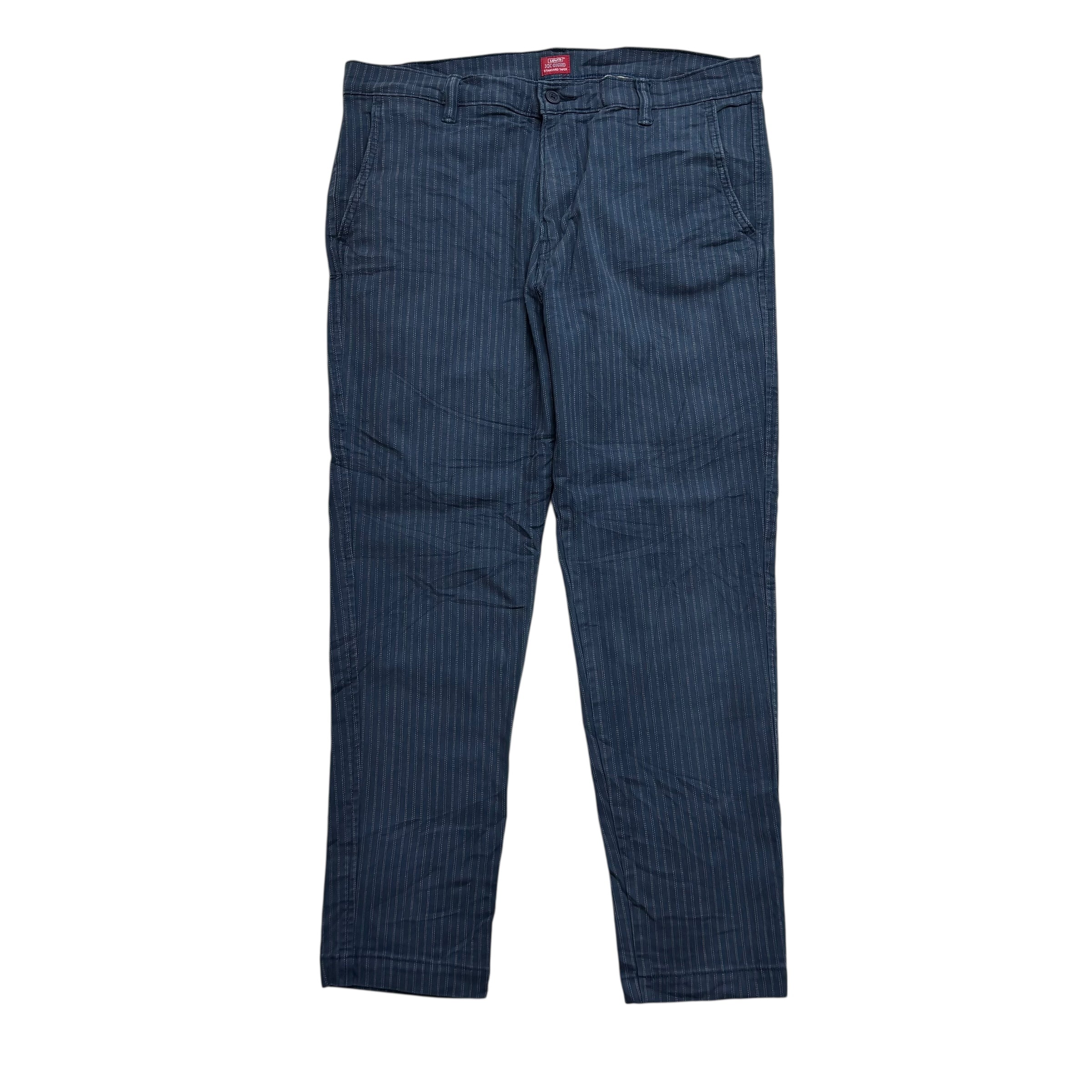 Levis XX Chino Trousers W34 L29 Mens Navy Standard Tapered Fit Stretch Pants (E)