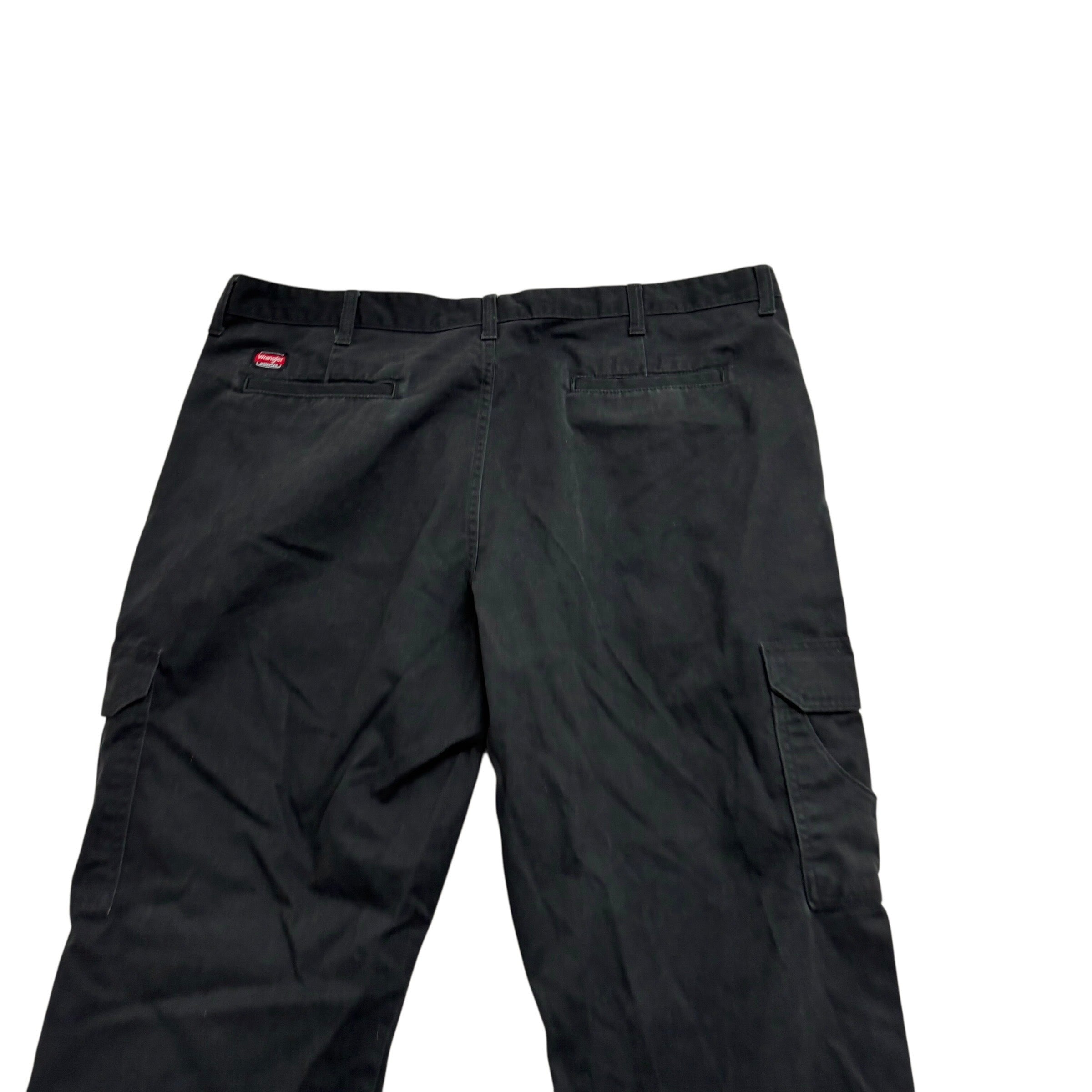 Wrangler Cargo Pants W40 L30 Mens Black Relaxed Straight Fit Trousers
