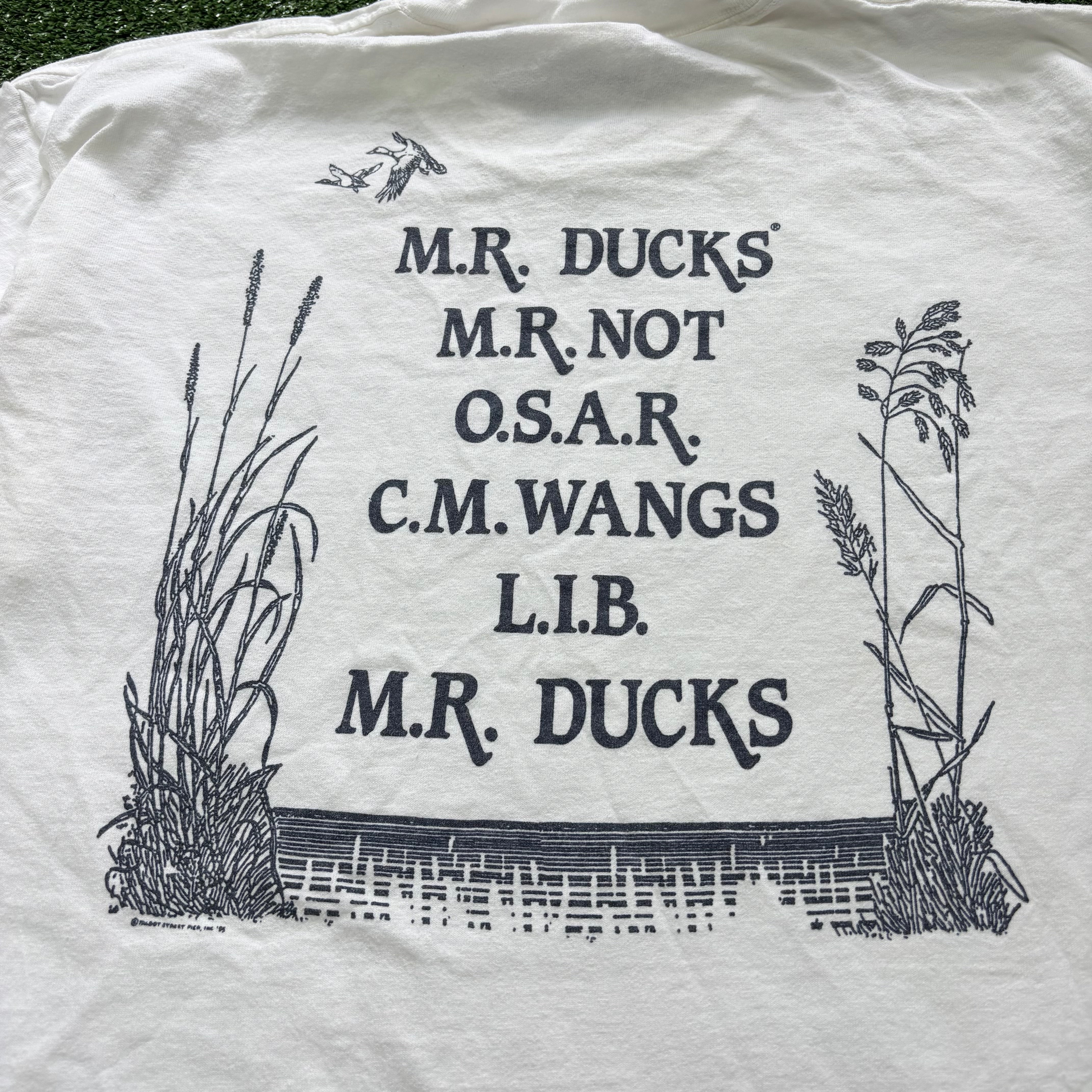 Vintage T Shirt Mens Large White Graphic Print 90s Mr Ducks Funny (E)