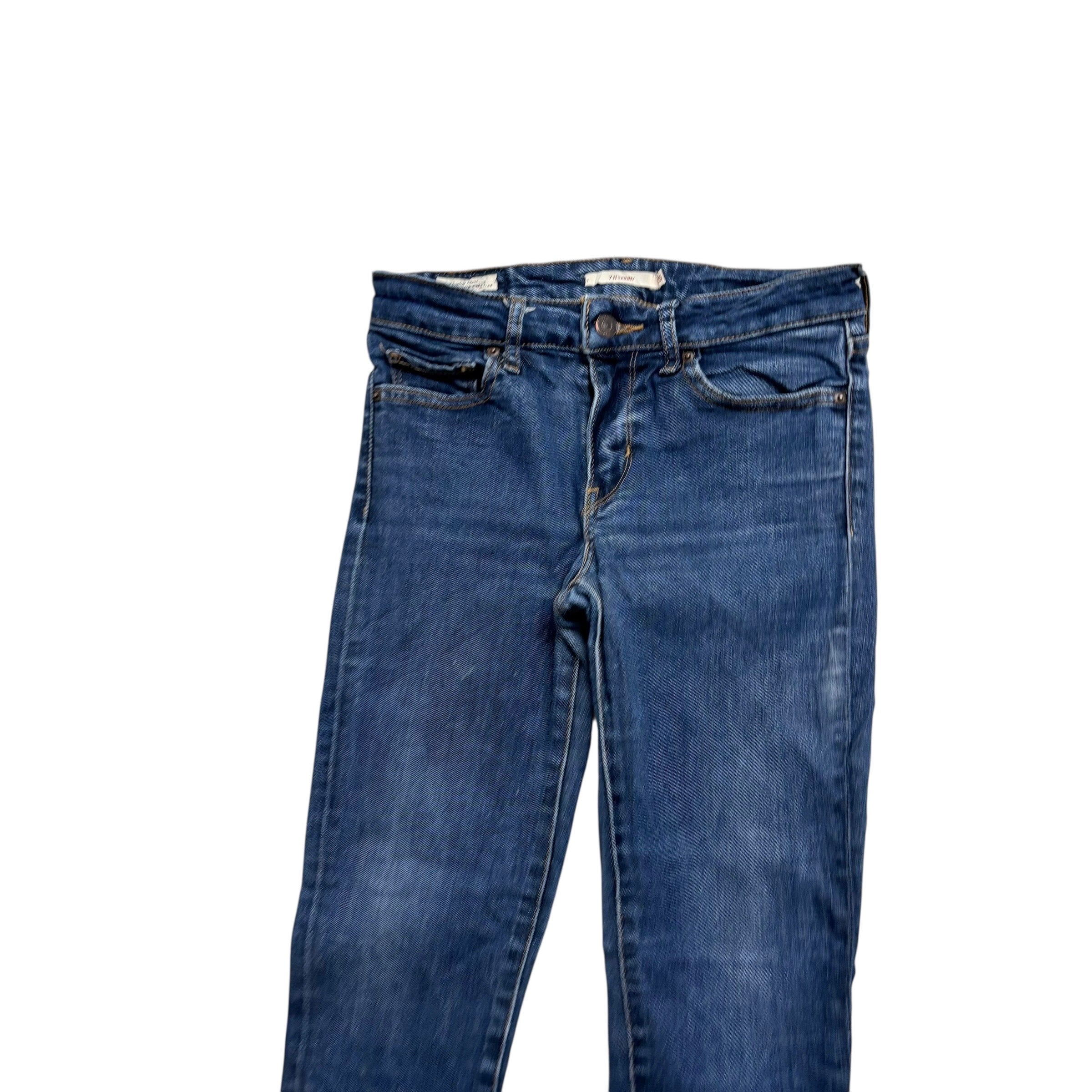 Levis 711 Jeans W25 L25 Womens Skinny Fit Mid Blue Stretch Premium Denim