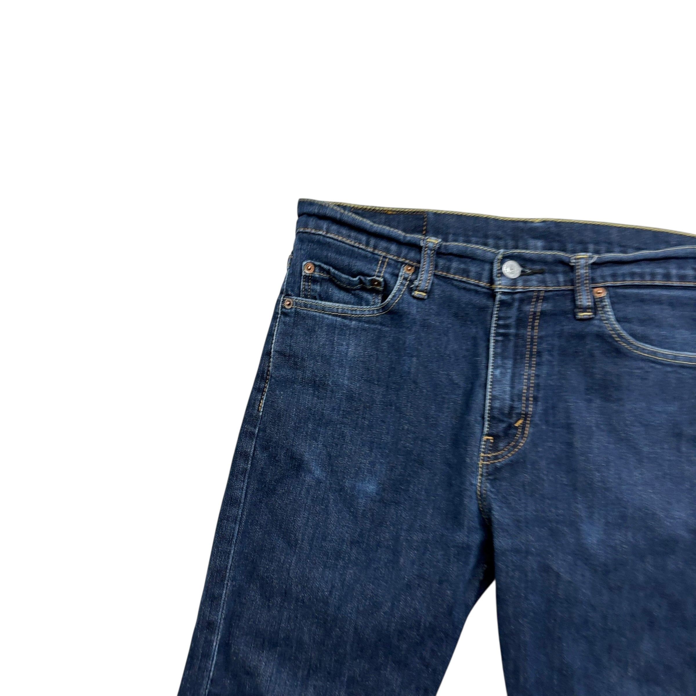 Levis 513 Jeans W33 L32 Mens Dark Blue Slim Straight Fit Stretch Denim (E)