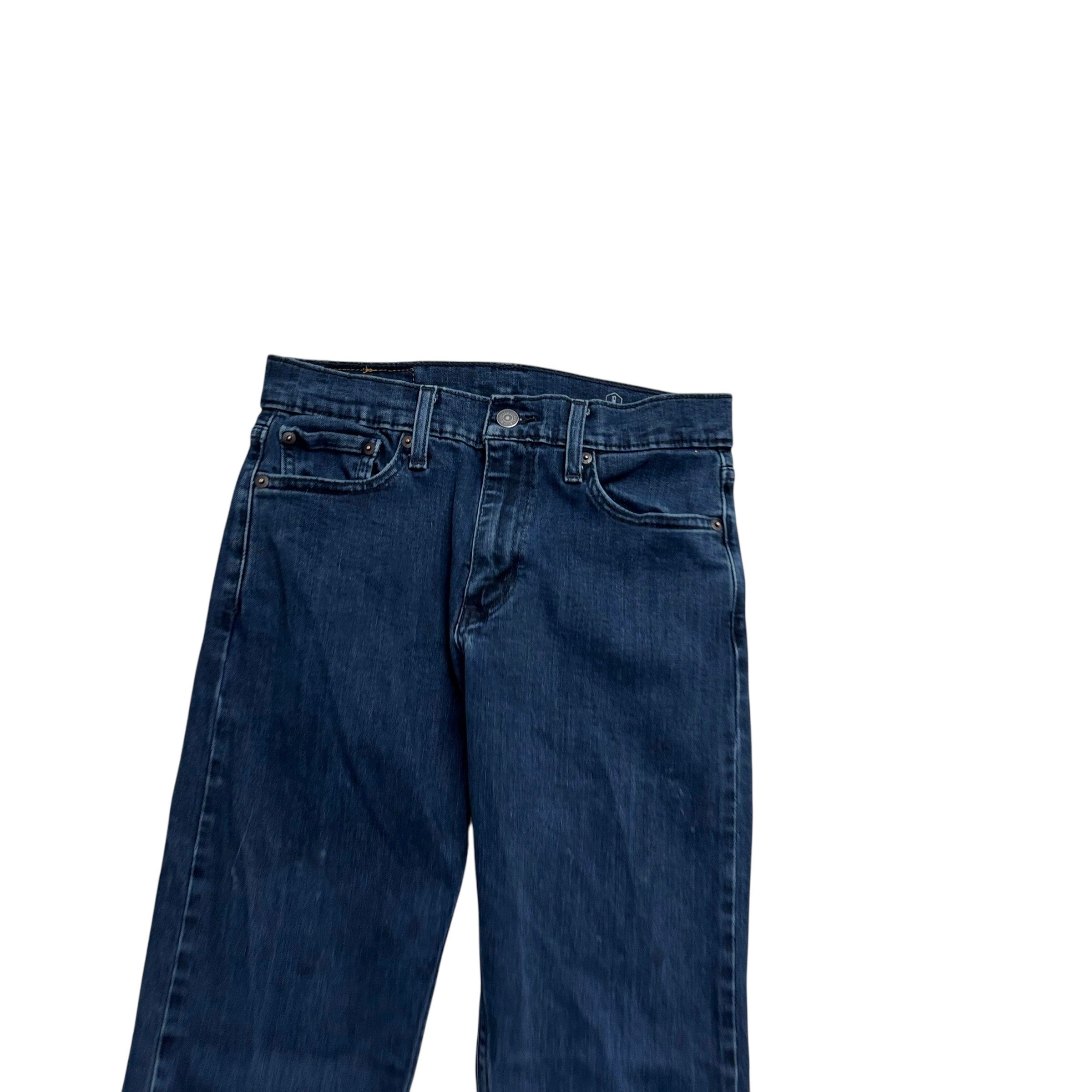 Levis 502 Jeans W28 L29 Mens Navy Blue Regular Tapered Fit Stretch Denim (F)