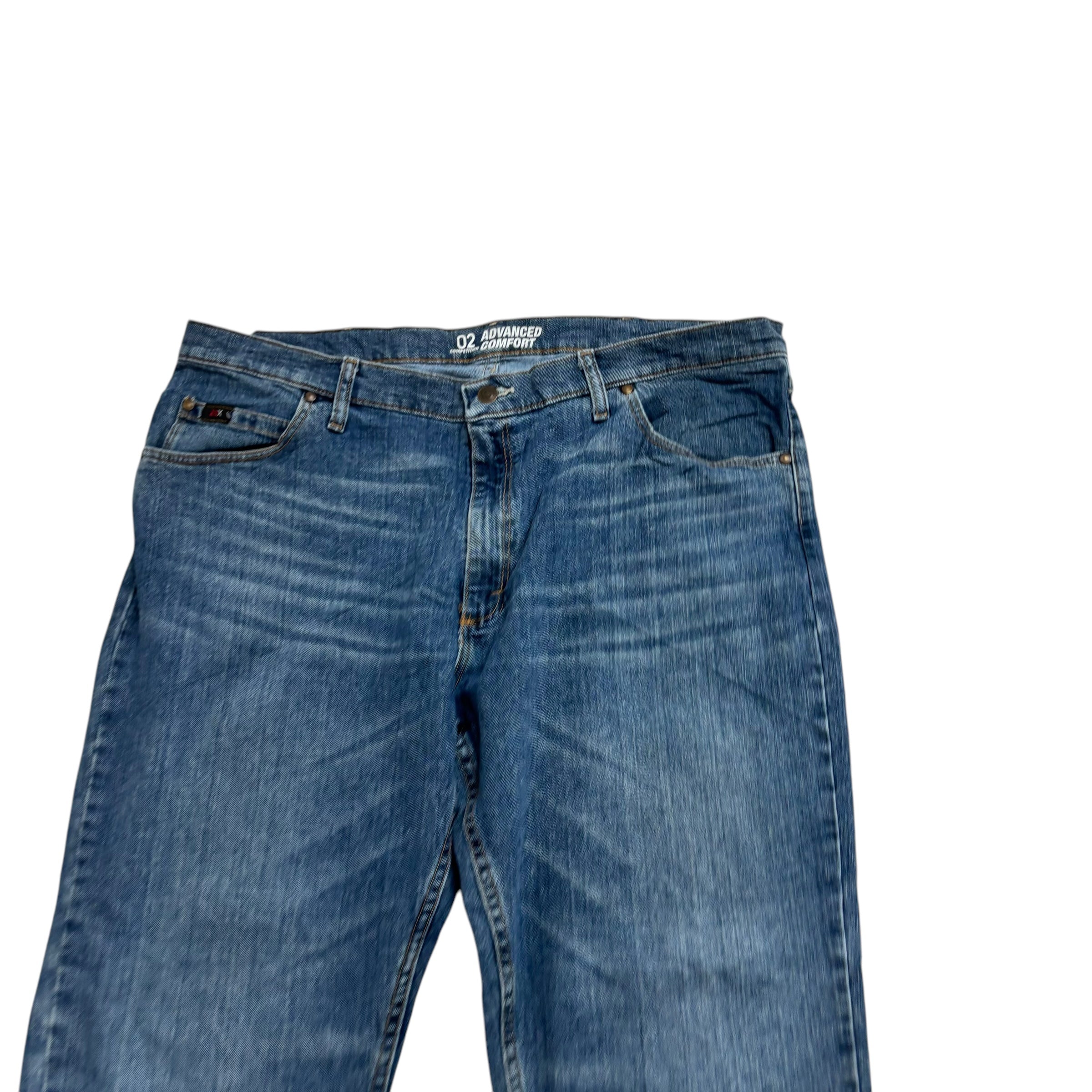 Wrangler 20X Jeans W40 L30 Mens Blue Advanced Comfort 02 Slim Bootcut Stretch (E)