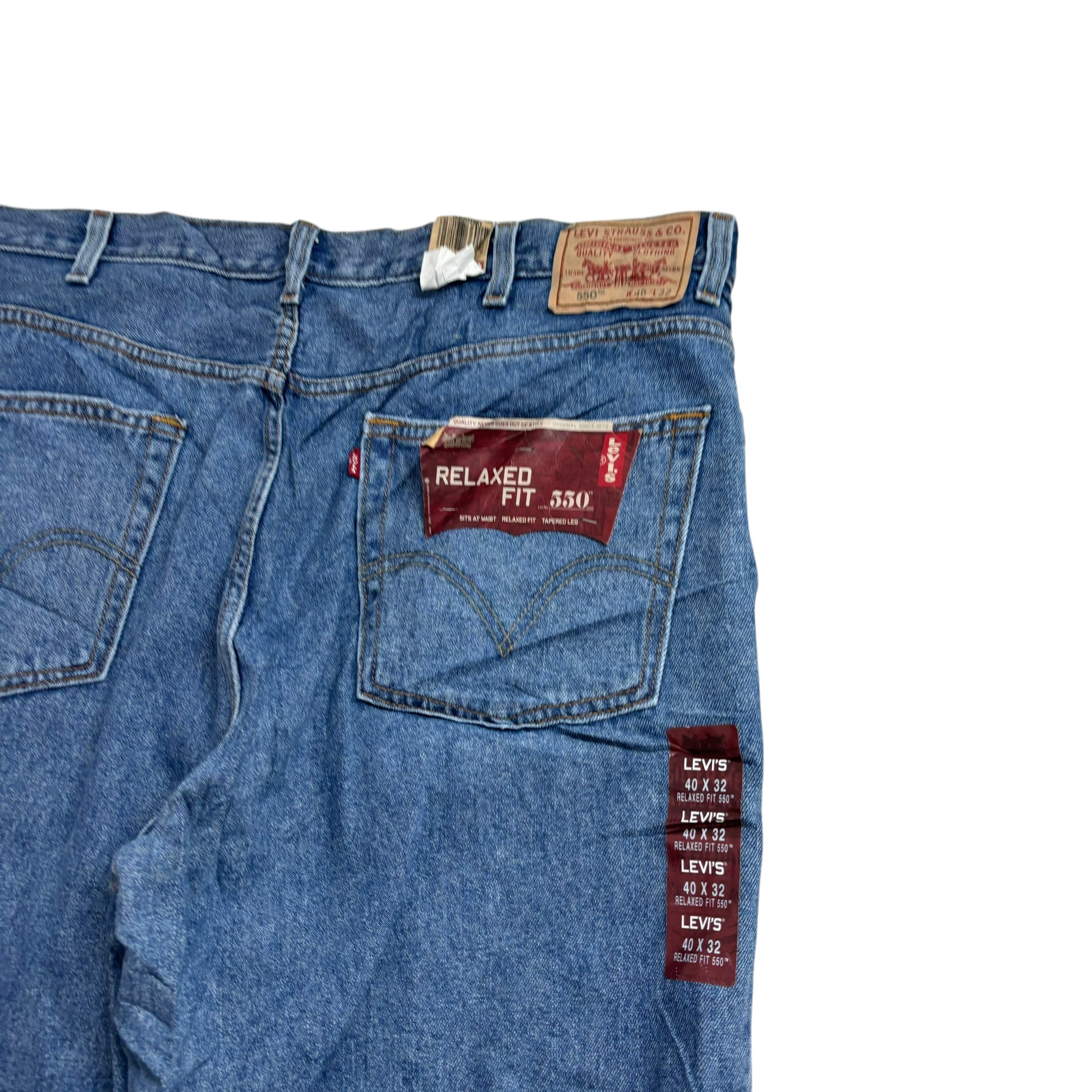 Levis 550 Jeans W40 L32 Mens Mid Blue Baggy Relaxed Straight Fit Vintage Denim