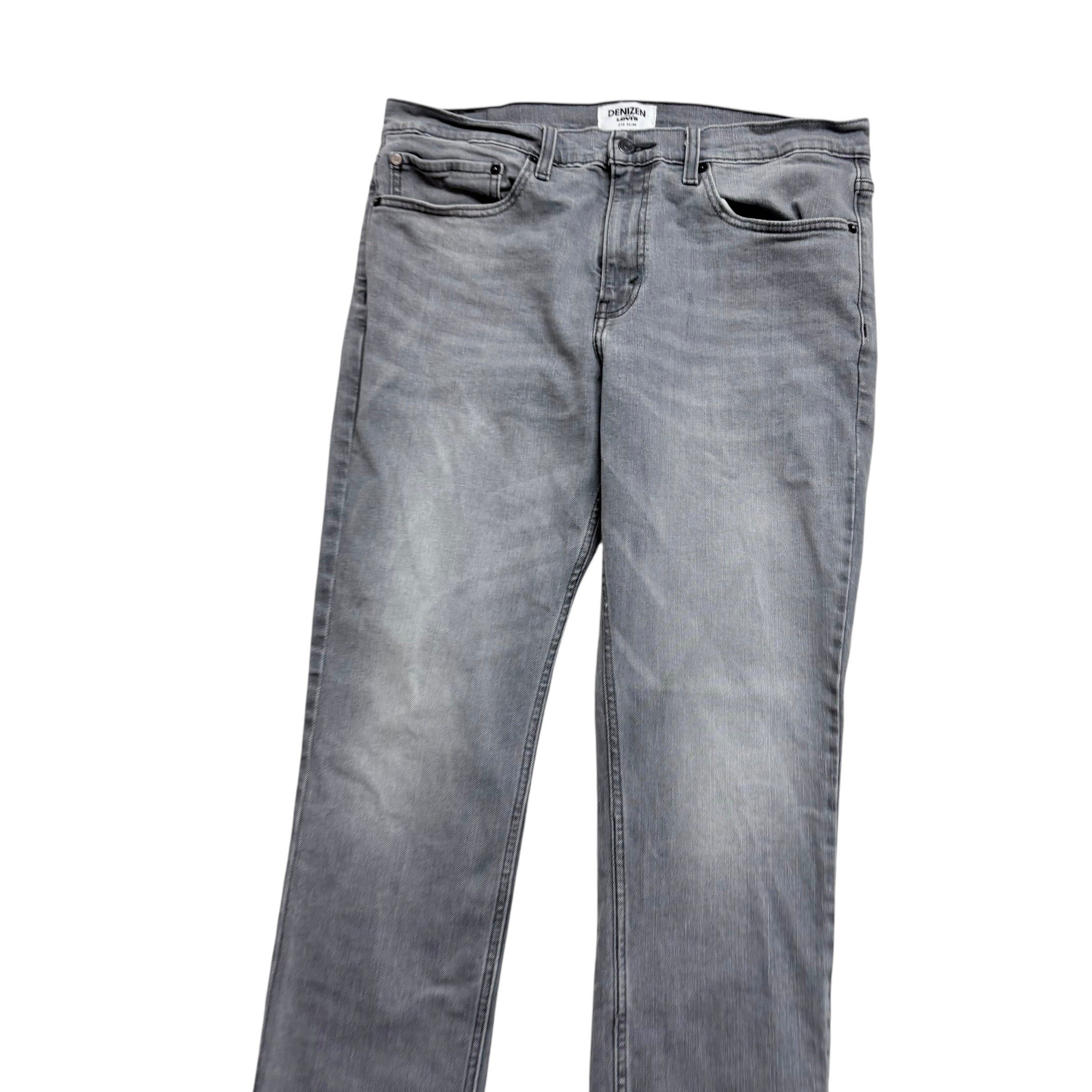 Levis Denizen Jeans W34 L30 Mens Grey Slim Fit Stretch Denim (E)