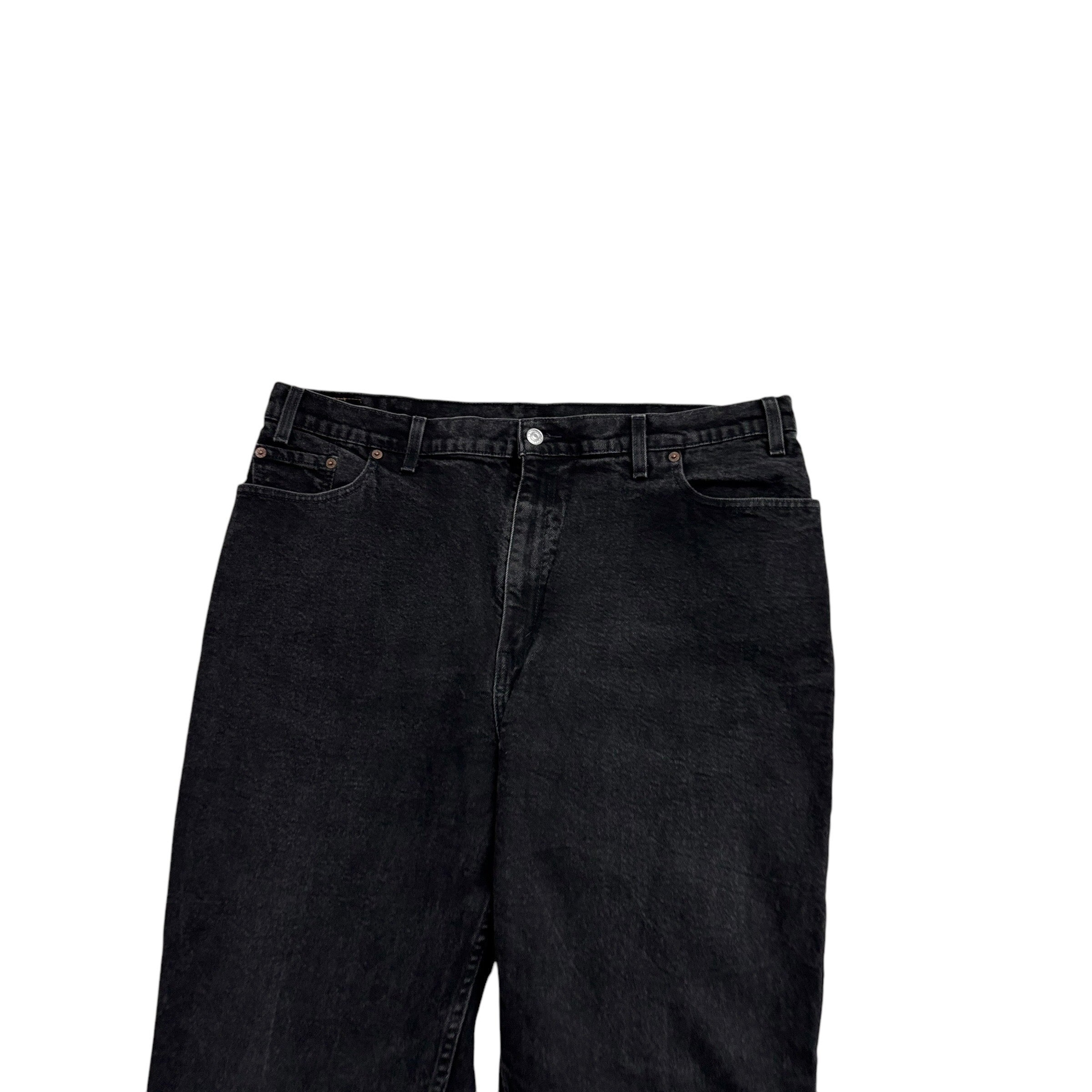 Levis 550 Jeans W38 L30 Womens Black Relaxed Taper Mom Fit Vintage Stretch Denim