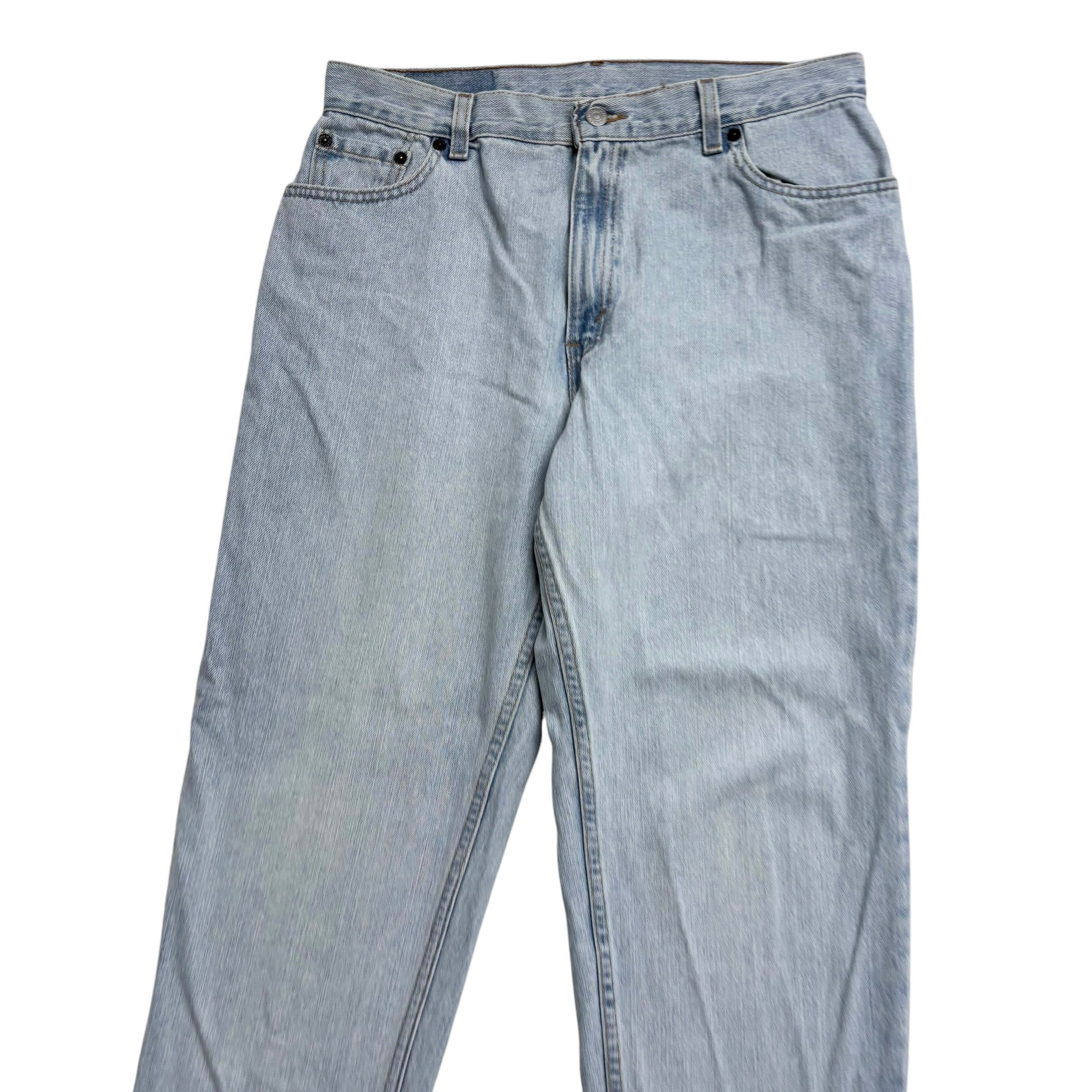 Levis 550 Jeans W31 L29 Womens Light Blue Relaxed Taper USA Made Vintage Denim