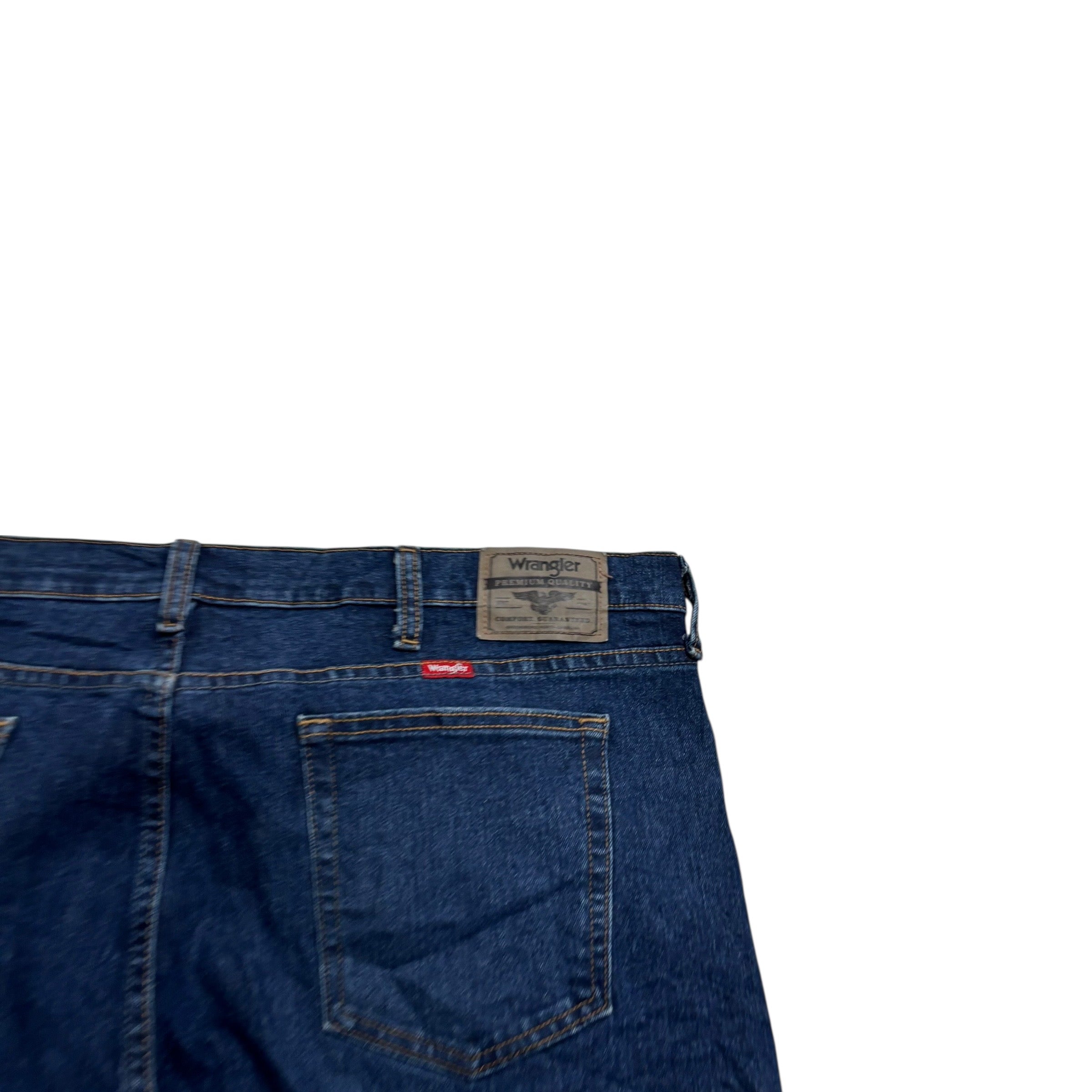 Wrangler Jeans W42 L32 Mens Dark Blue Relaxed Straight Fit Stretch Denim (E)