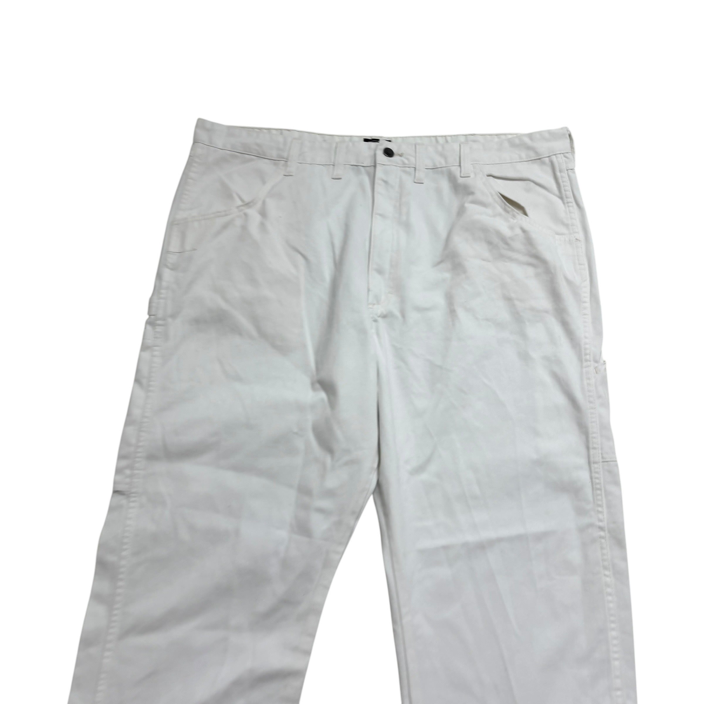 Wrangler Carpenter Pants W44 L30 Mens White Relaxed Straight Fit Trousers