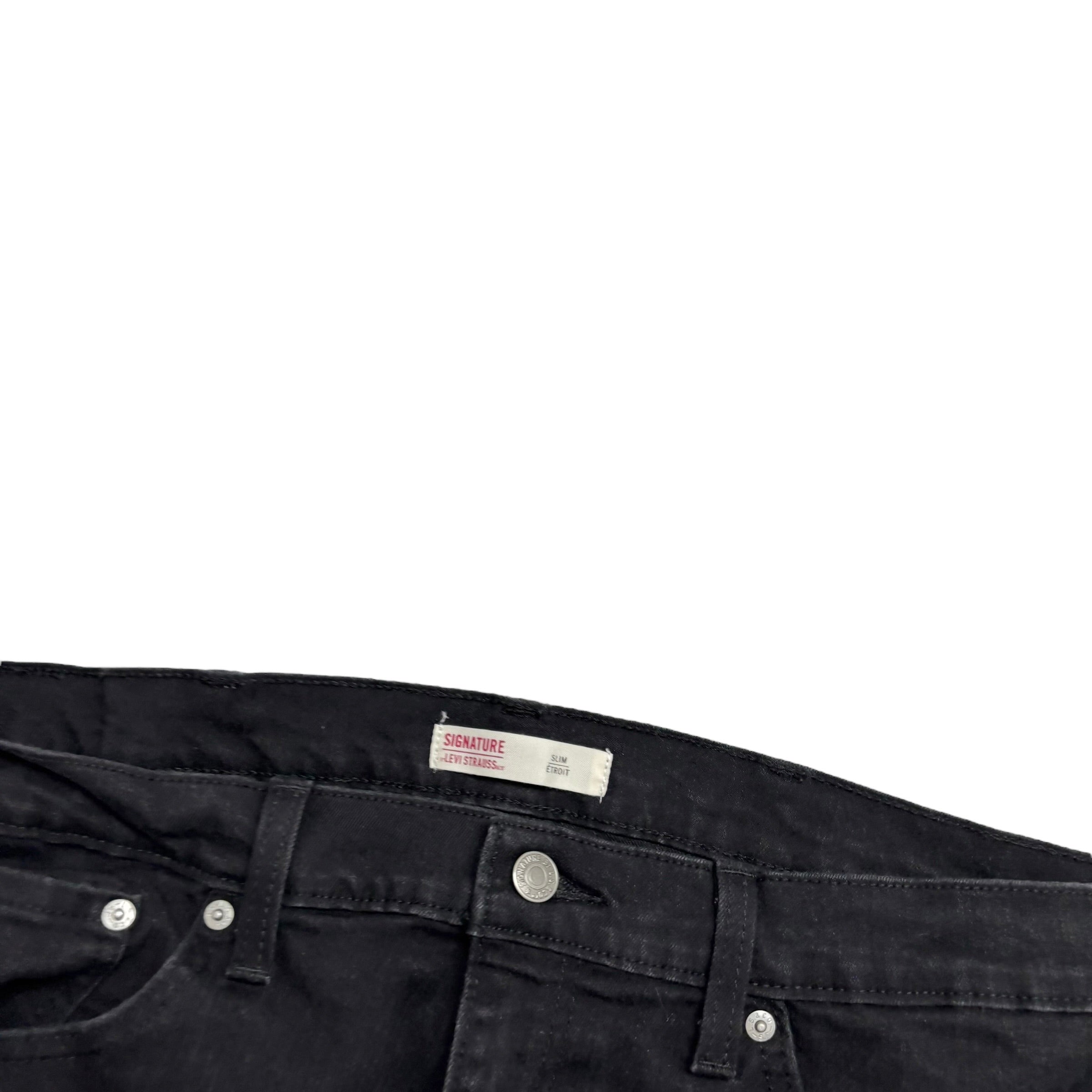 Levis Signature Jeans W38 L30 Mens Black Slim Fit Stretch Denim (E)