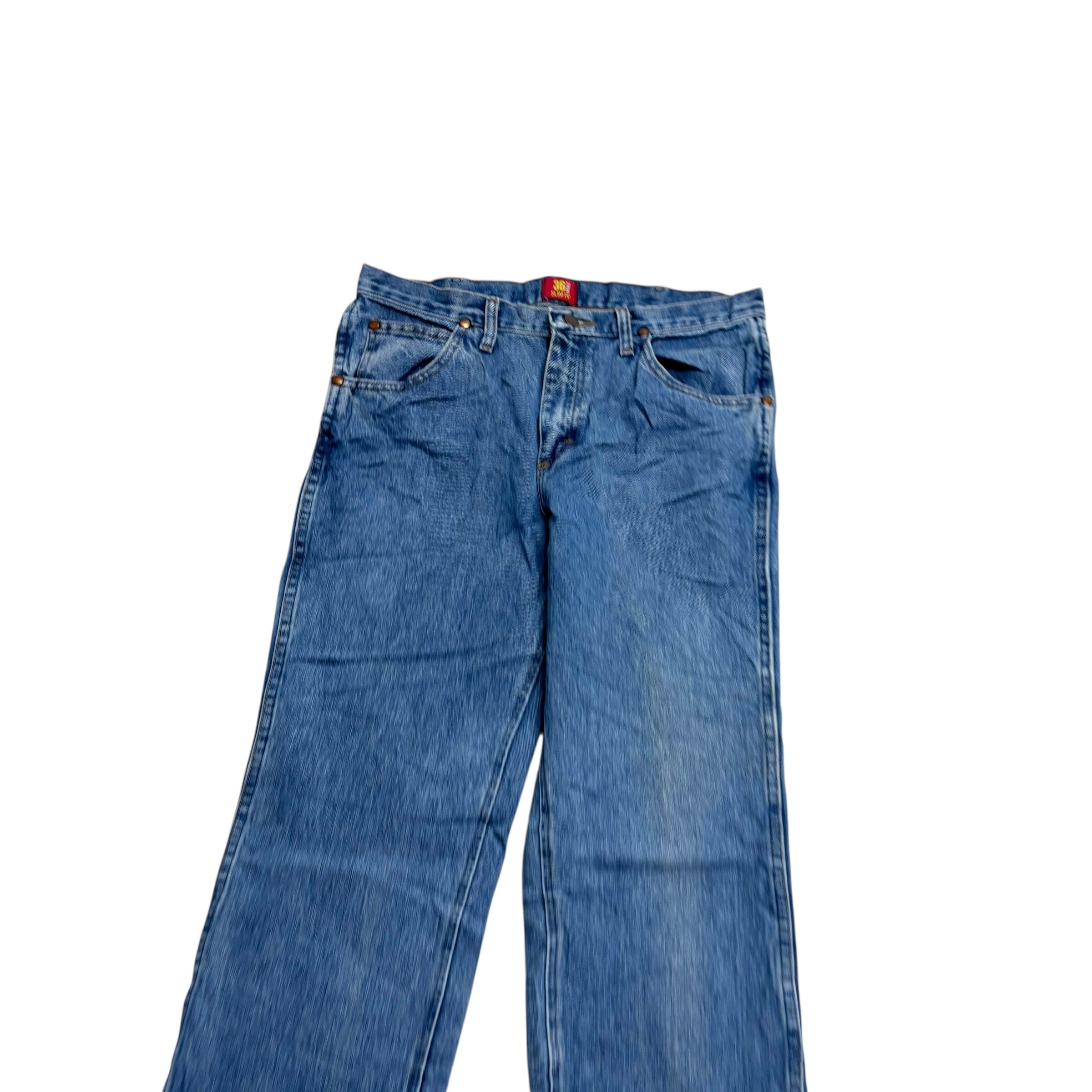 Wrangler Jeans Cowboy Cut W32 L34 Mens Light Blue 36MWZ Slim Fit Denim