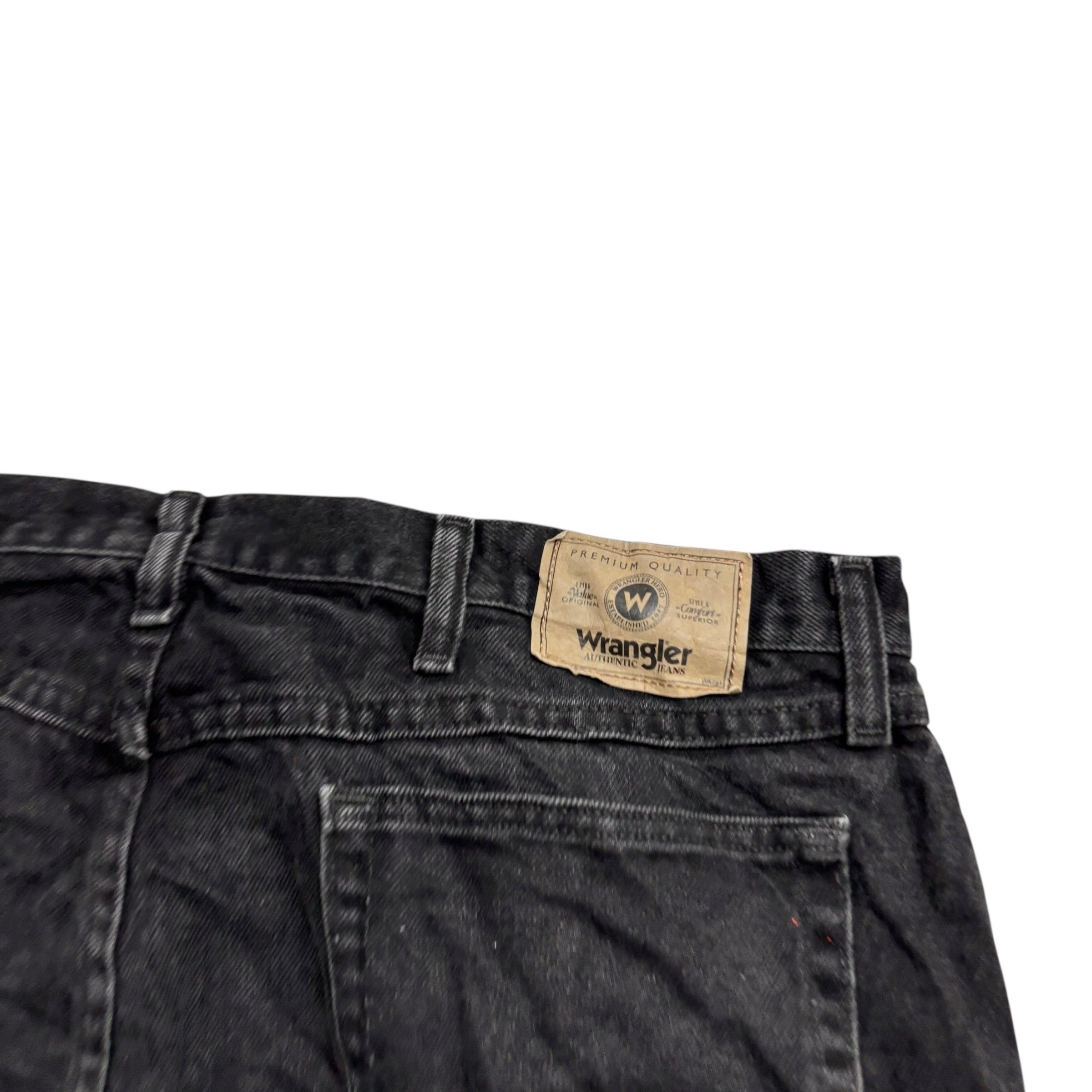 Wrangler Jeans W40 L32 Mens Black Relaxed Straight Fit Vintage Denim