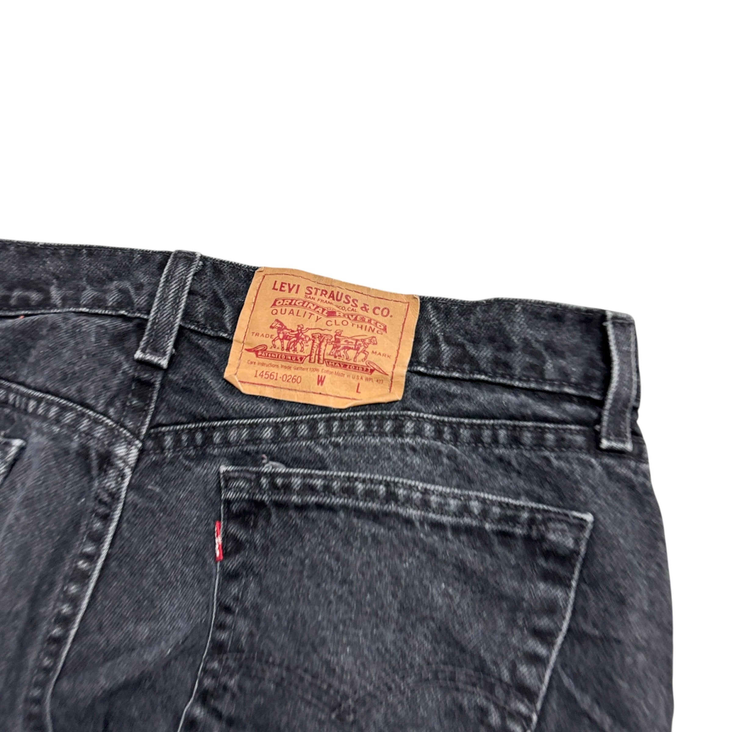 Levis 561 Jeans W34 L29 Womens Black Relaxed Tapered Made In USA Vintage (E)