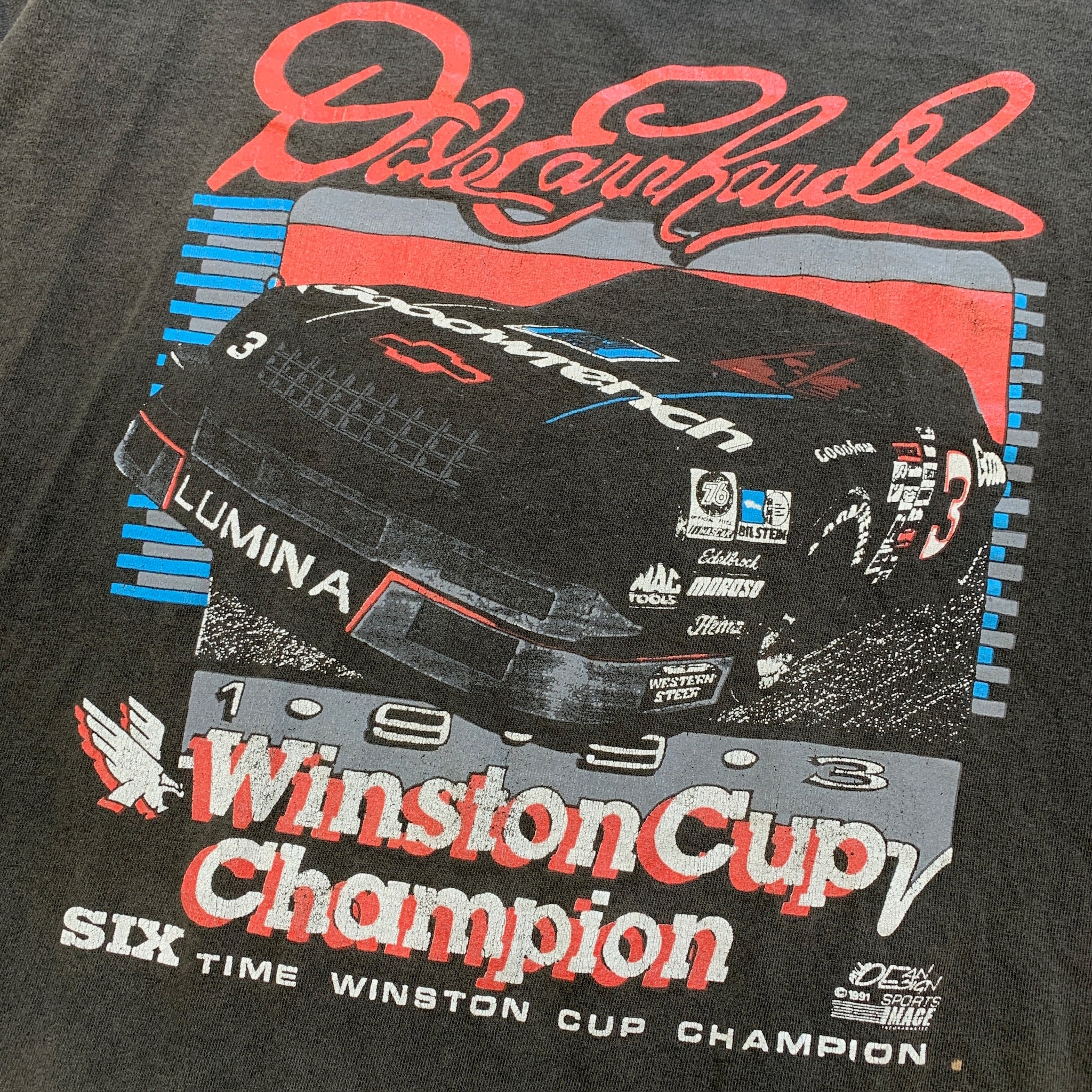 Vintage NASCAR T Shirt Mens XL Brown Single Stitch Graphic Print 90s Racing