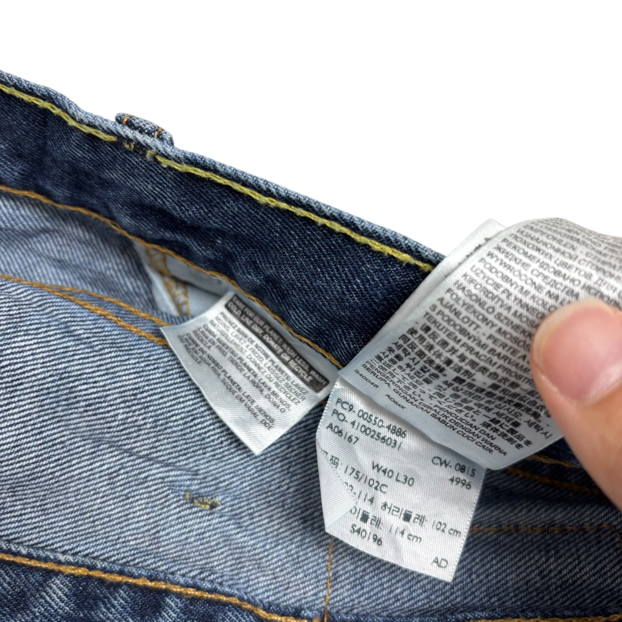 Levis 550 Jeans W40 L30 Mens Mid Blue Baggy Relaxed Straight Fit Denim (E)