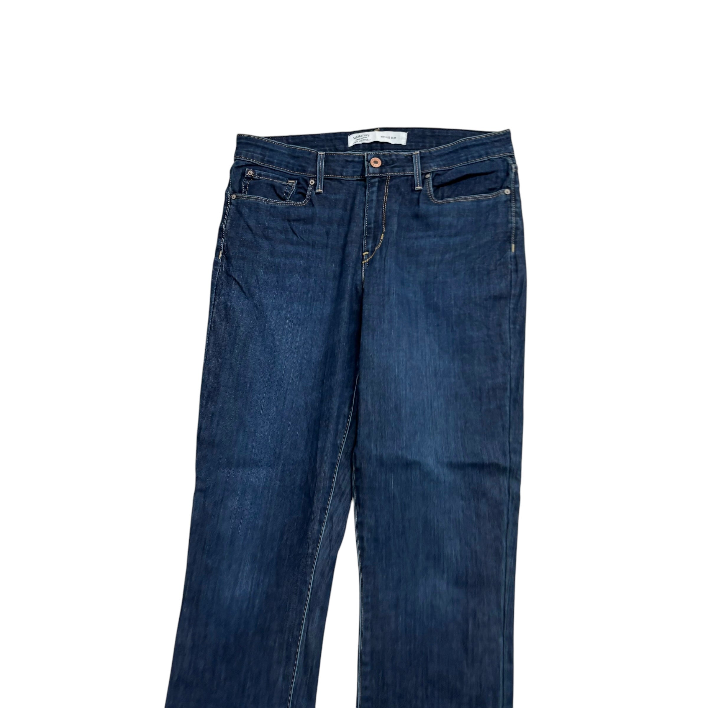 Levis Signature Jeans W31 L32 Womens Slim Fit Dark Blue Stretch Denim (E)