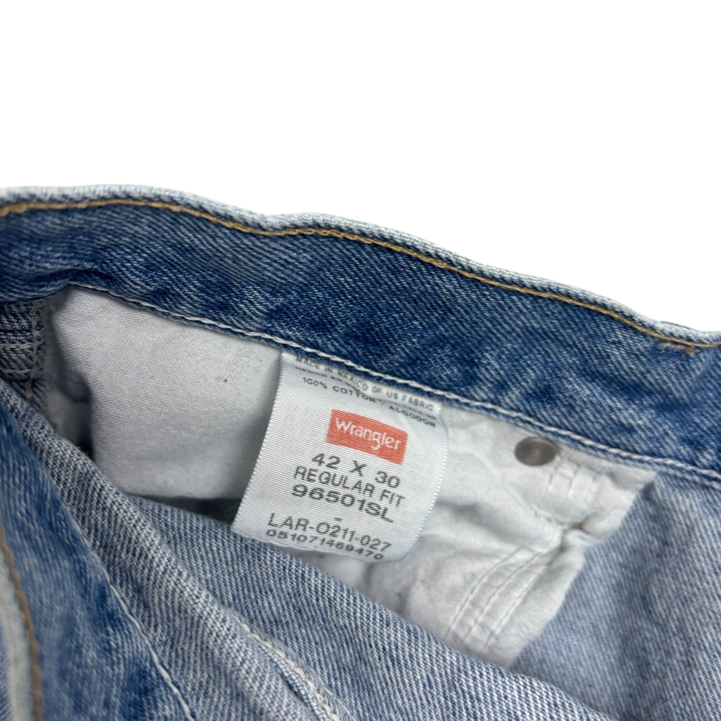 Wrangler Jeans W40 L30 Mens Light Blue Regular Straight Fit Denim