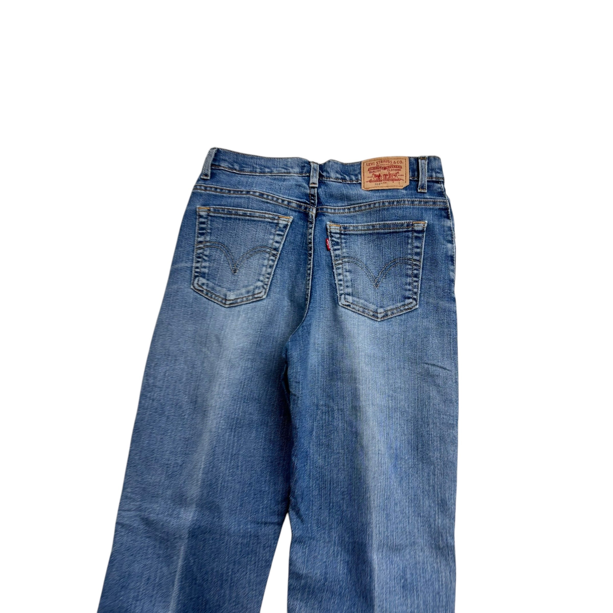 Levis 512 Jeans W28 L33 Womens Mid Blue Slim Taper Vintage Stretch Denim