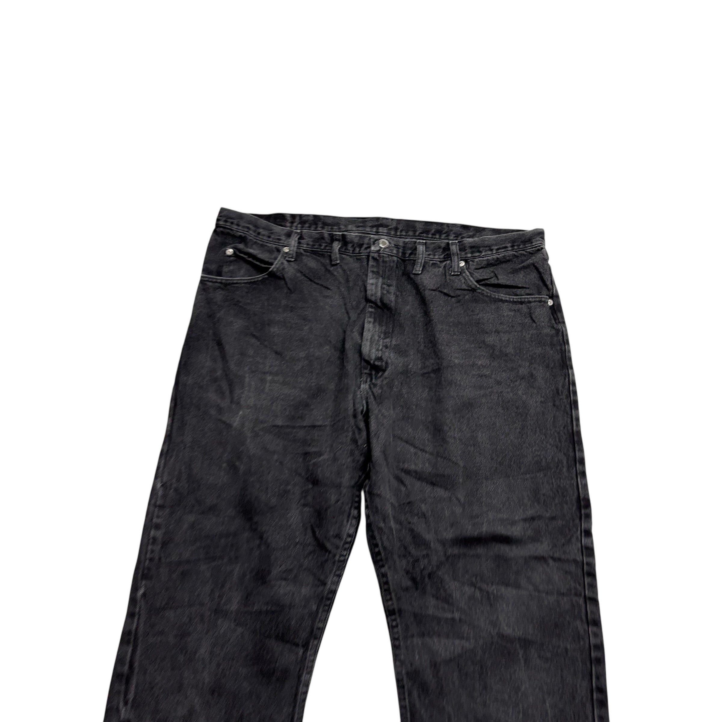 Wrangler Jeans W44 L30 Mens Black Baggy Relaxed Straight Fit Denim (E)