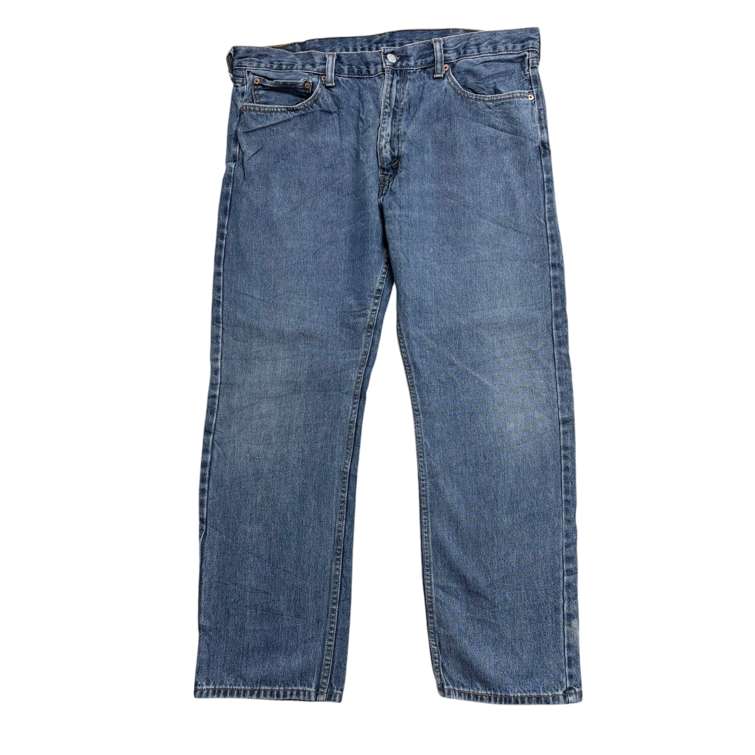 Levis 505 Jeans W38 L30 Mens Mid Blue Regular Straight Fit Vintage Denim