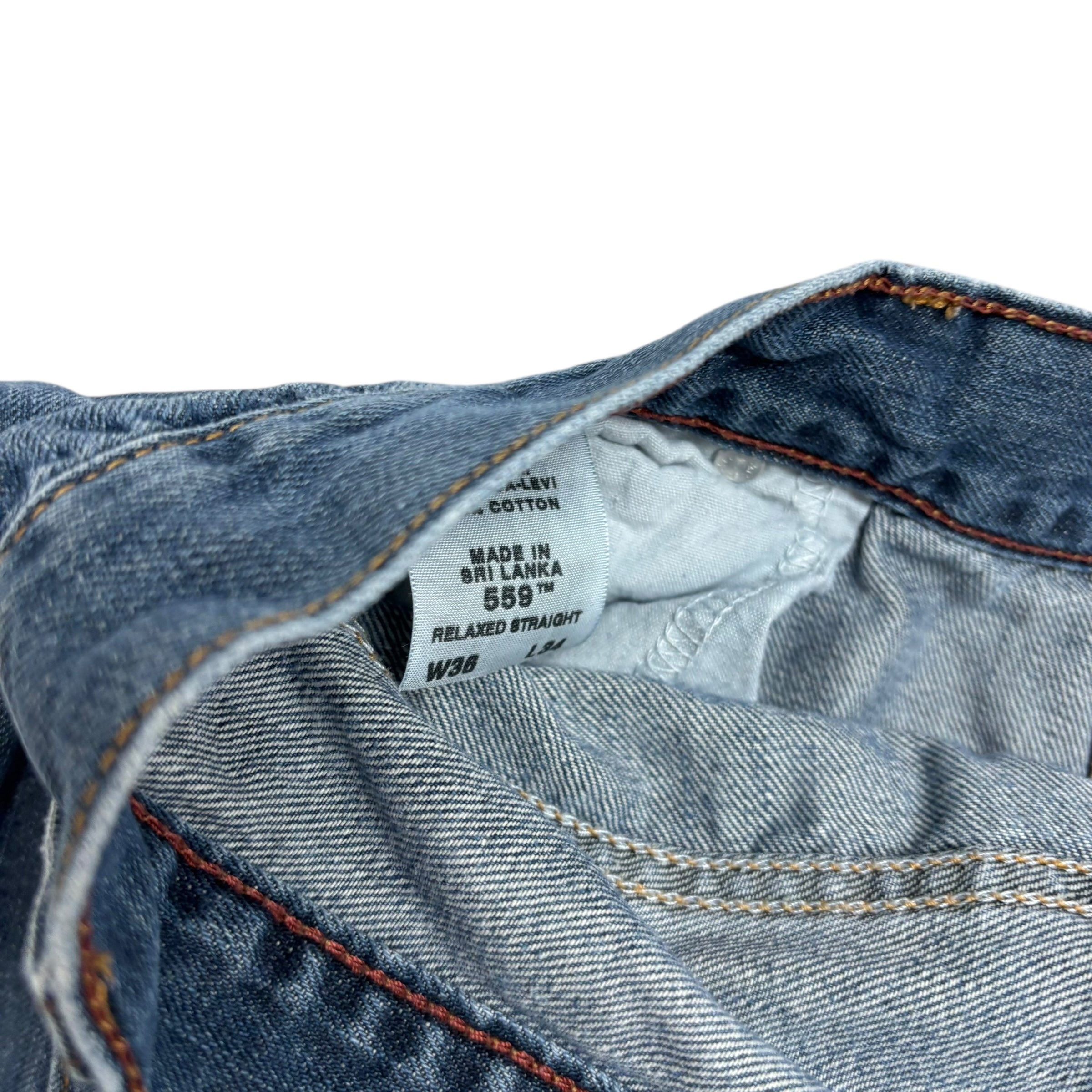 Levis 559 Jeans W36 L33 Mens Dark Blue Baggy Relaxed Straight Fit Vintage