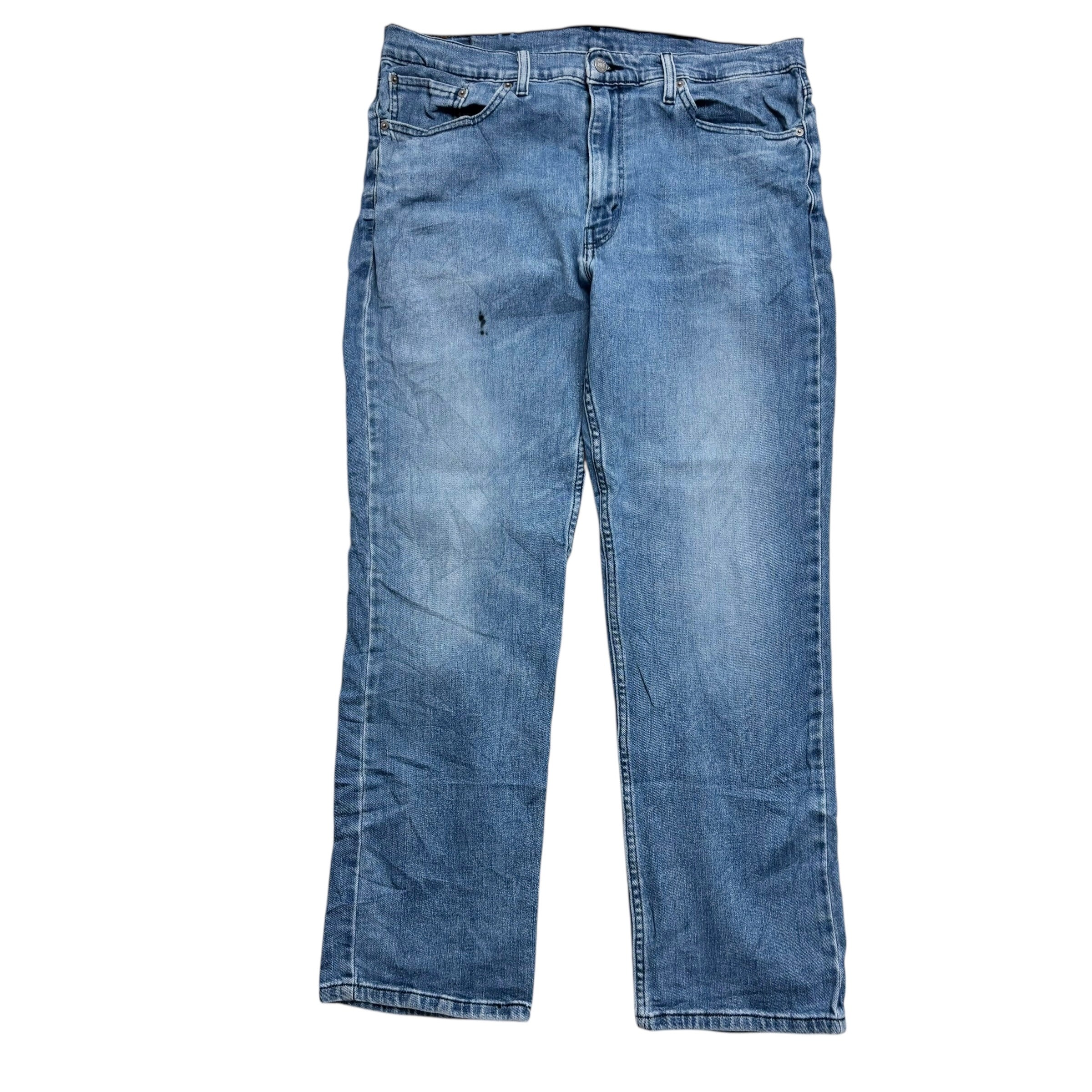Levis 514 Jeans W38 L30 Mens Navy Blue Regular Straight Fit Stretch Denim (F)