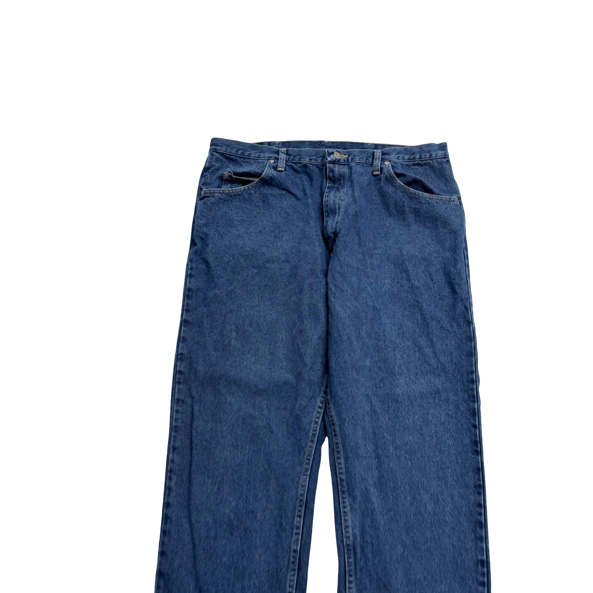 Wrangler Jeans W40 L30 Mens Mid Blue Relaxed Straight Fit Denim (E)