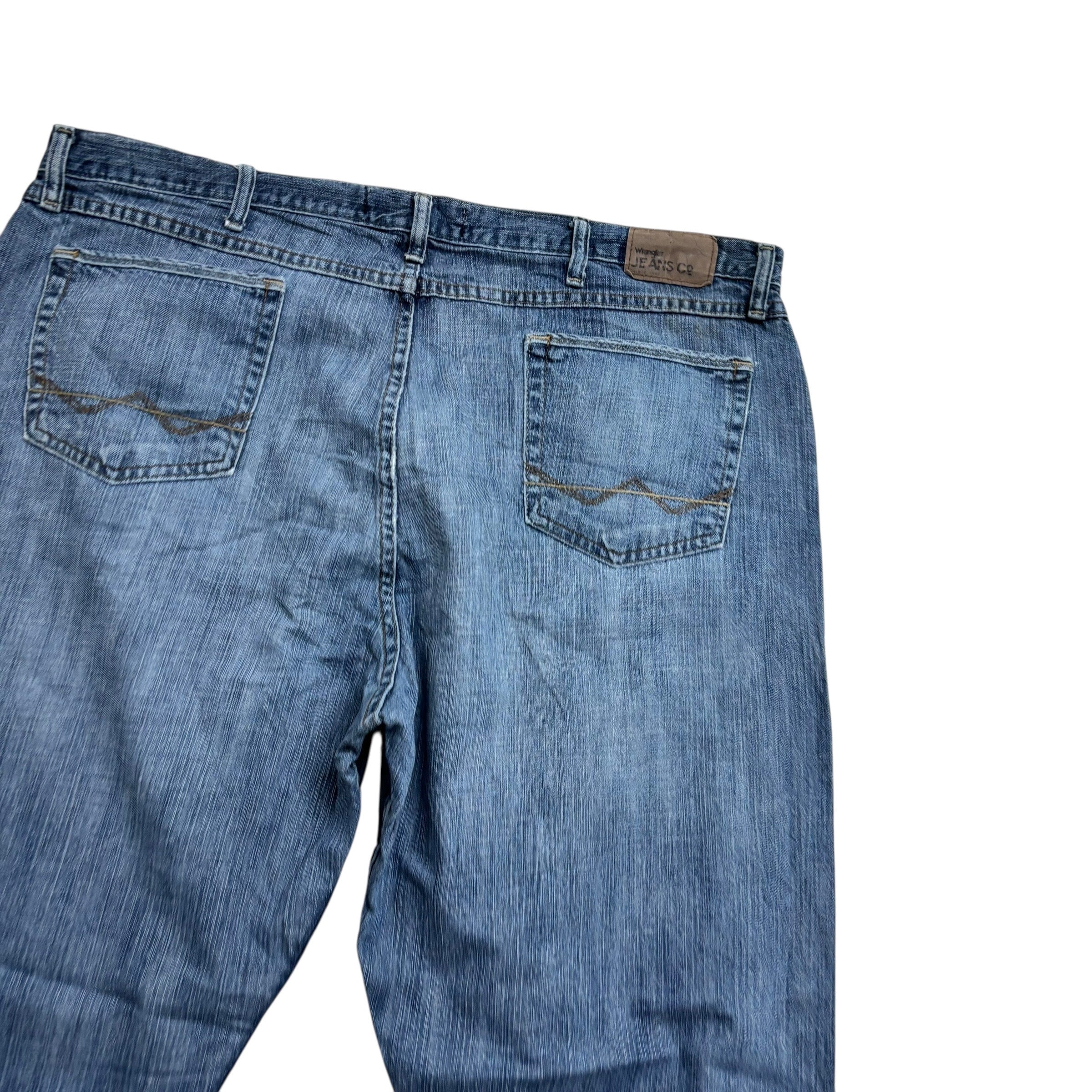 Wrangler Jeans W42 L32 Mens Mid Blue Relaxed Bootcut Fit Vintage Denim (F)