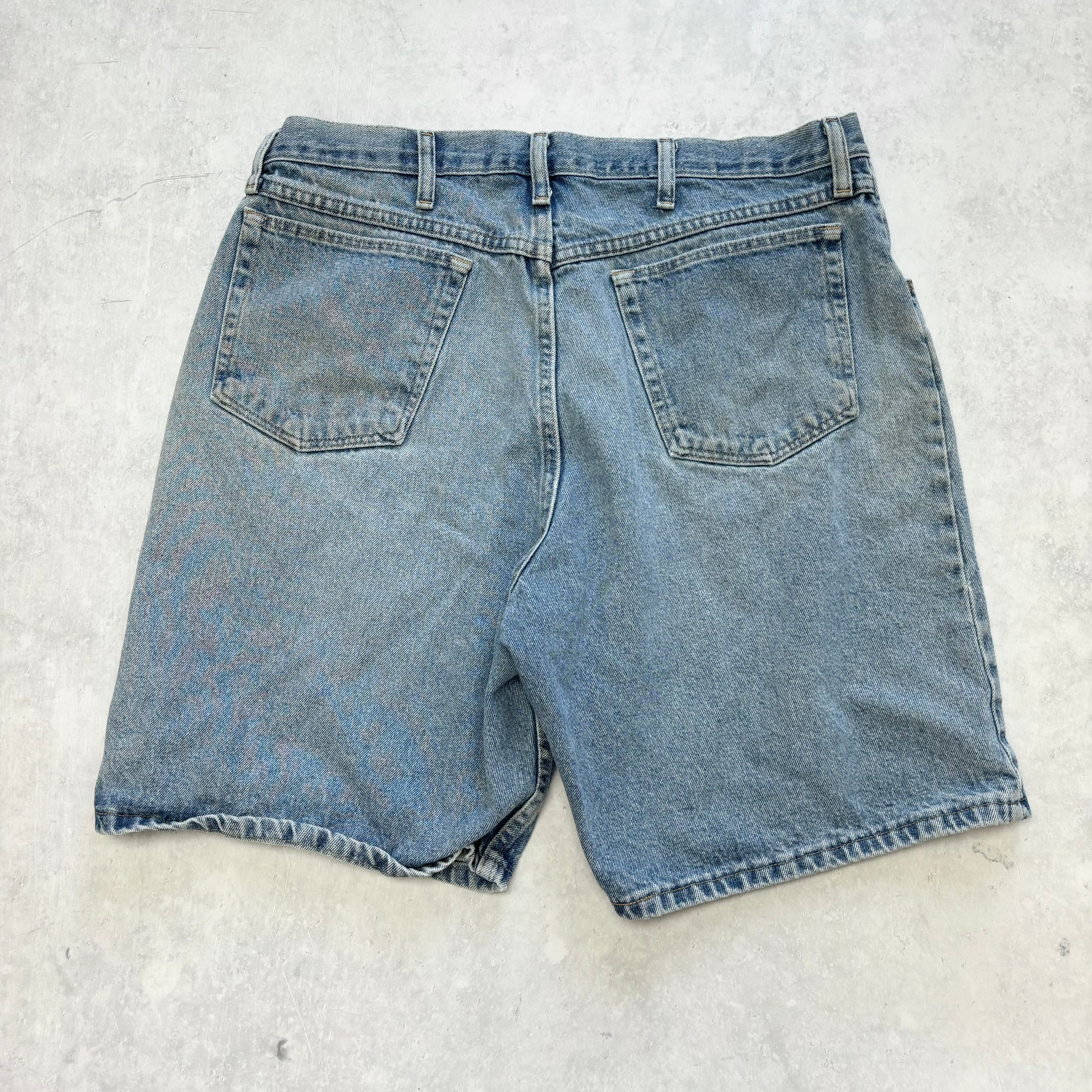 Vintage Wrangler Jorts W36 Mens Denim Shorts Light Blue Baggy Relaxed Fit