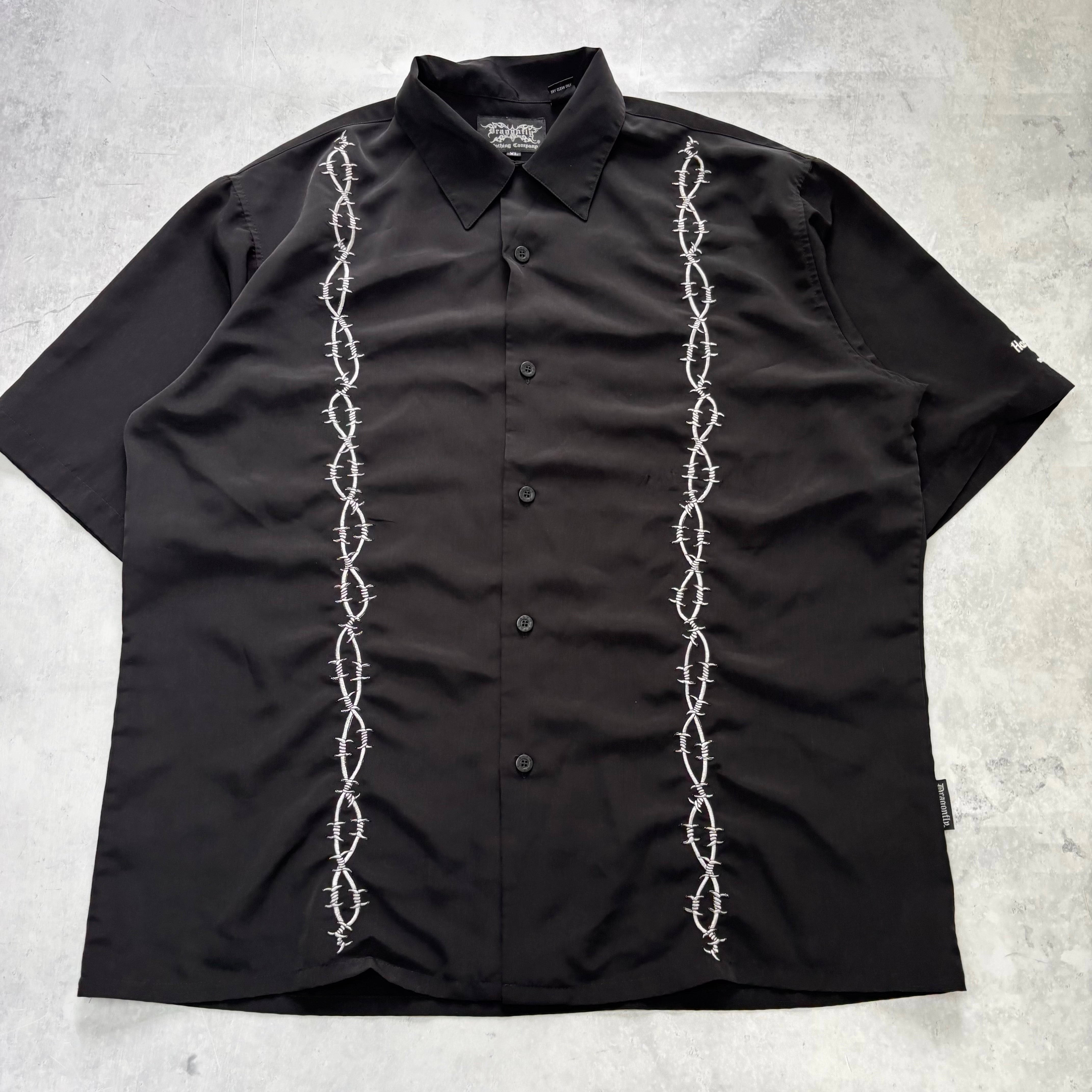 Mens Shirt XL Black Short Sleeve Polyester Hard Rock (F)