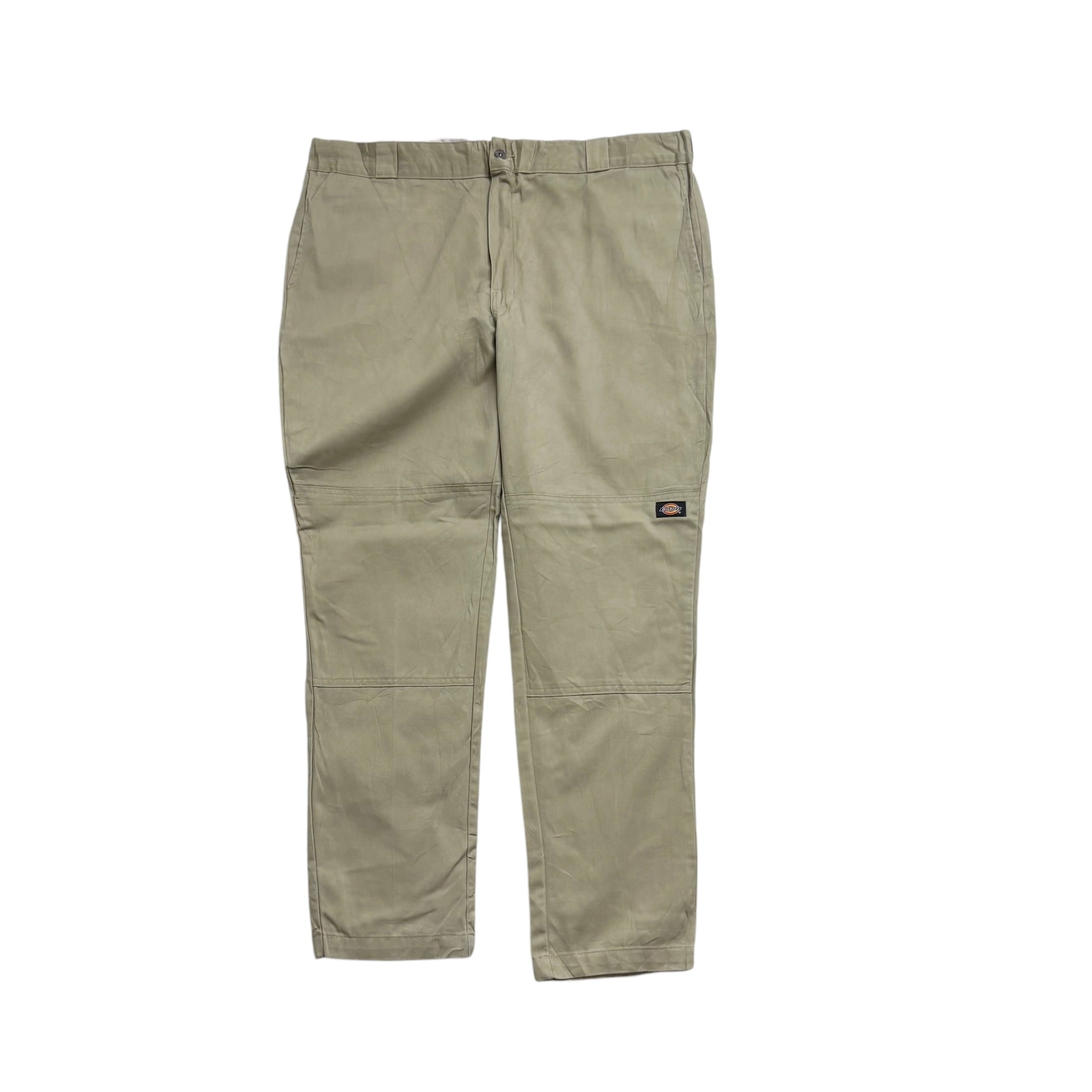 Dickies Double Knee Trousers W42 L32 Mens Beige Pants Skinny Straight Workwear