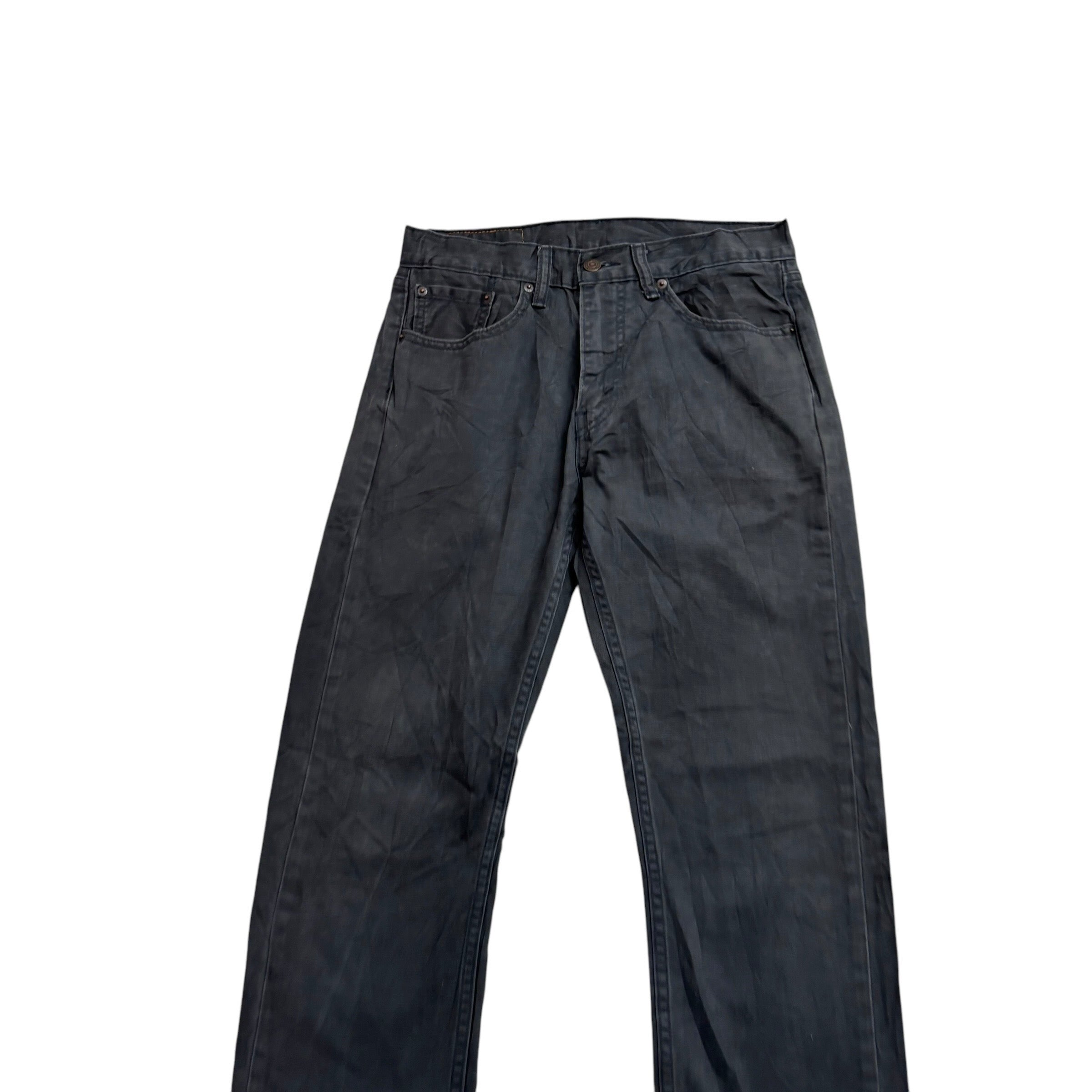 Levis 505 Trousers W30 L32 Mens Grey Regular Straight Fit Cotton Pants (E)