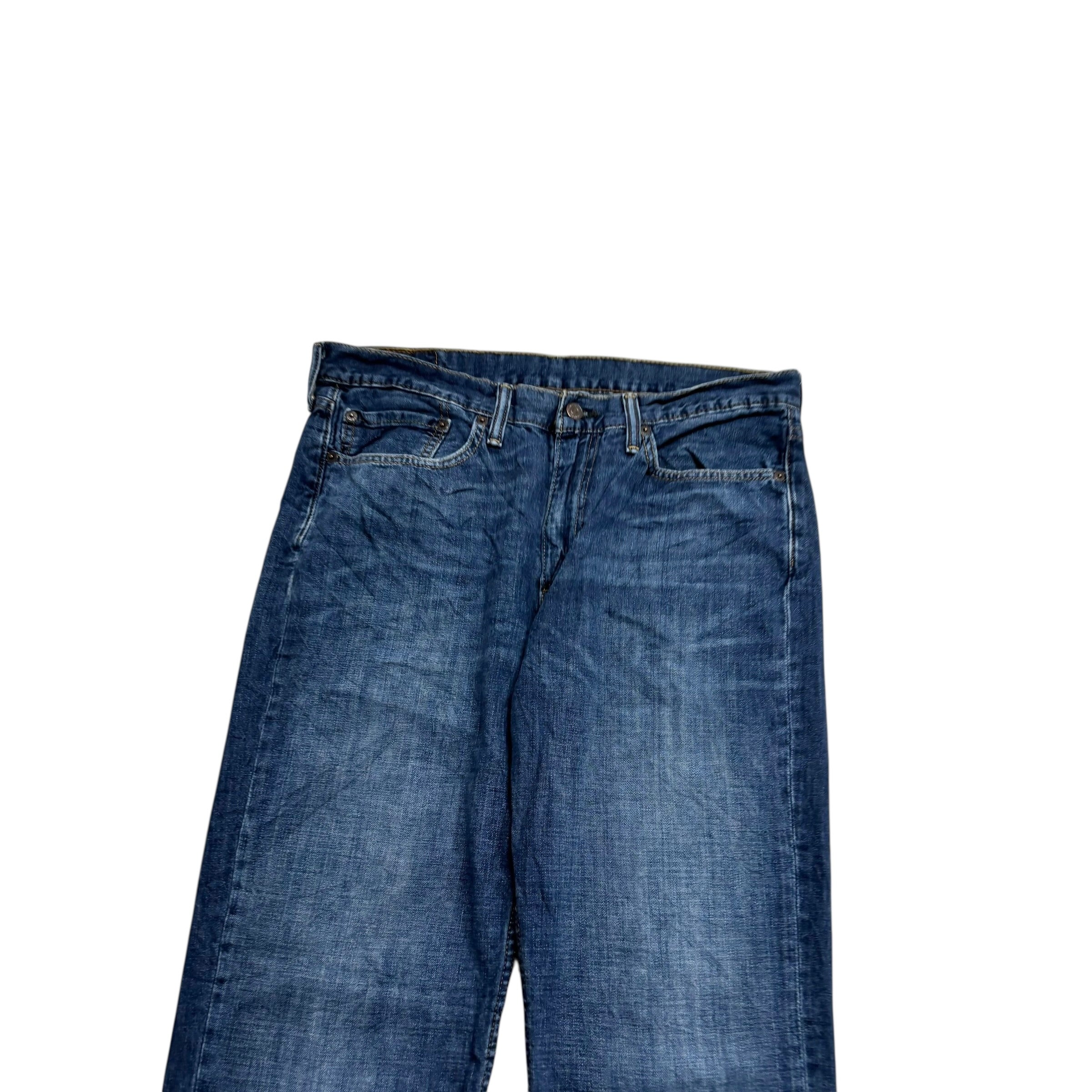 Levis 514 Jeans W34 L30 Mens Mid Blue Regular Straight Fit Denim (E)