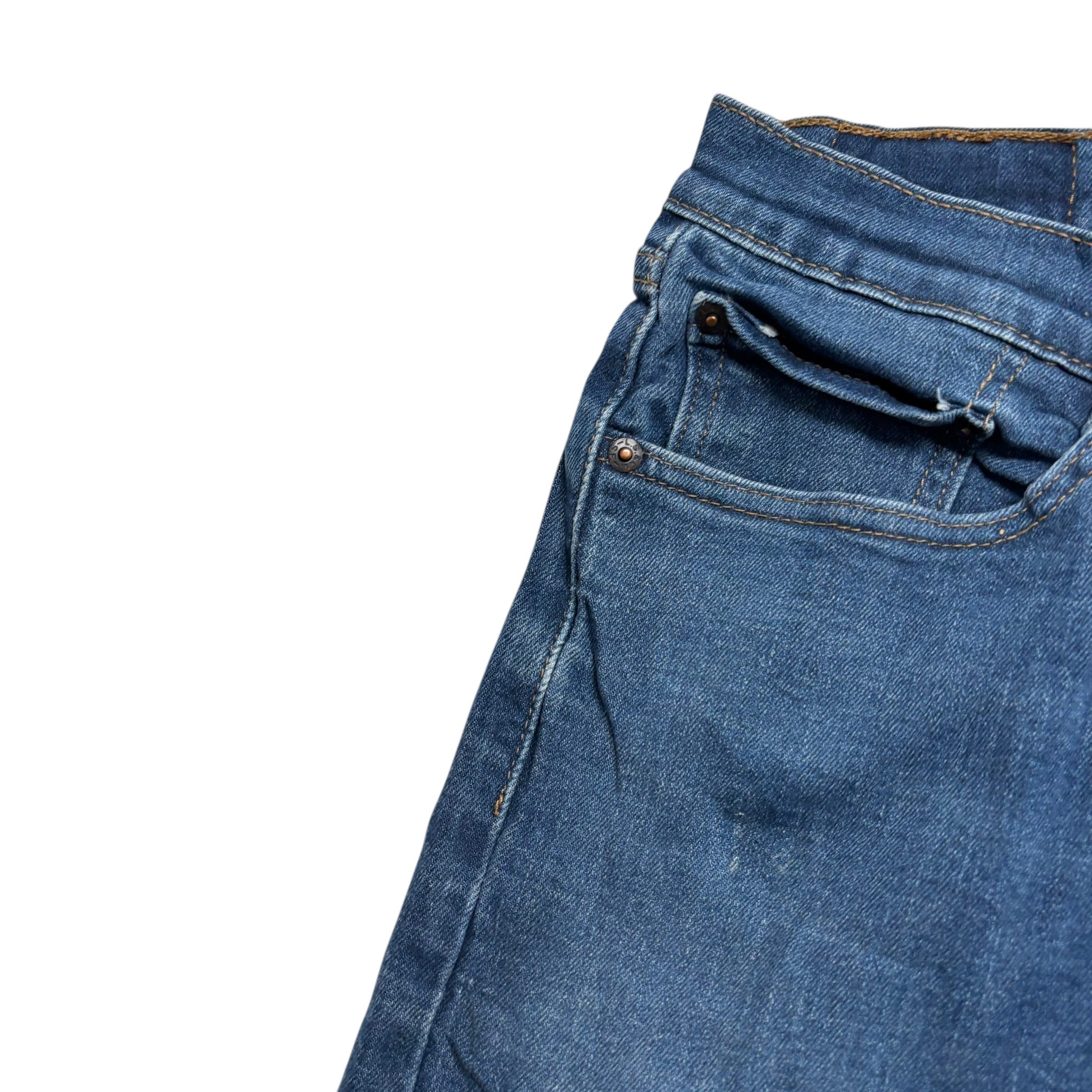 Levis 505 Jeans W33 L32 Mens Dark Blue Regular Straight Fit Stretch Denim