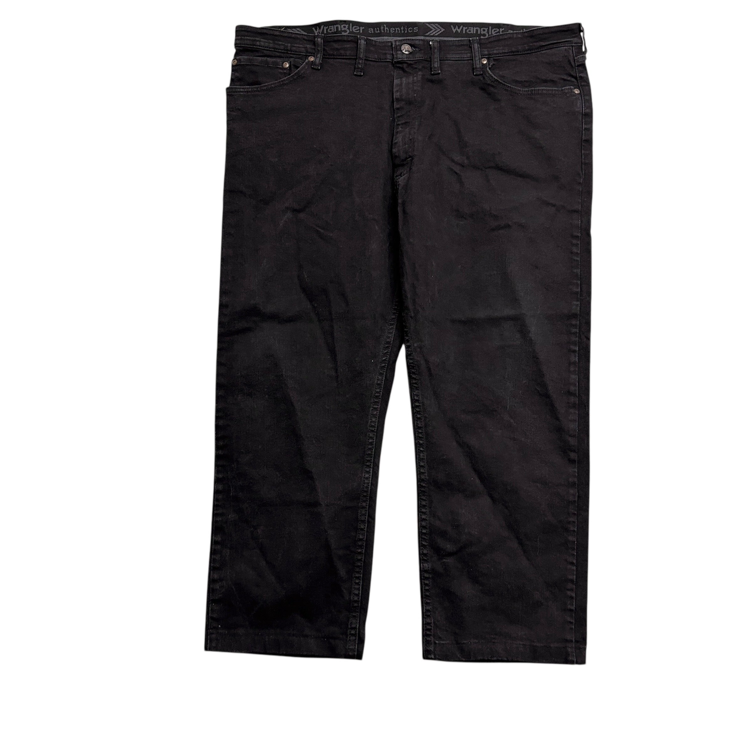 Wrangler Jeans W44 L25 Mens Black Regular Straight Fit Stretch Denim (E)
