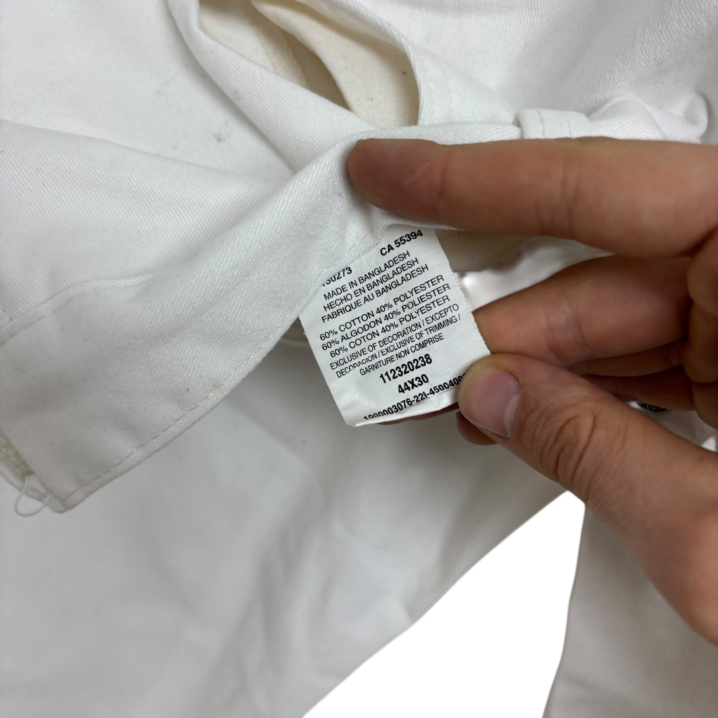 Wrangler Carpenter Pants W44 L30 Mens White Relaxed Straight Fit Trousers