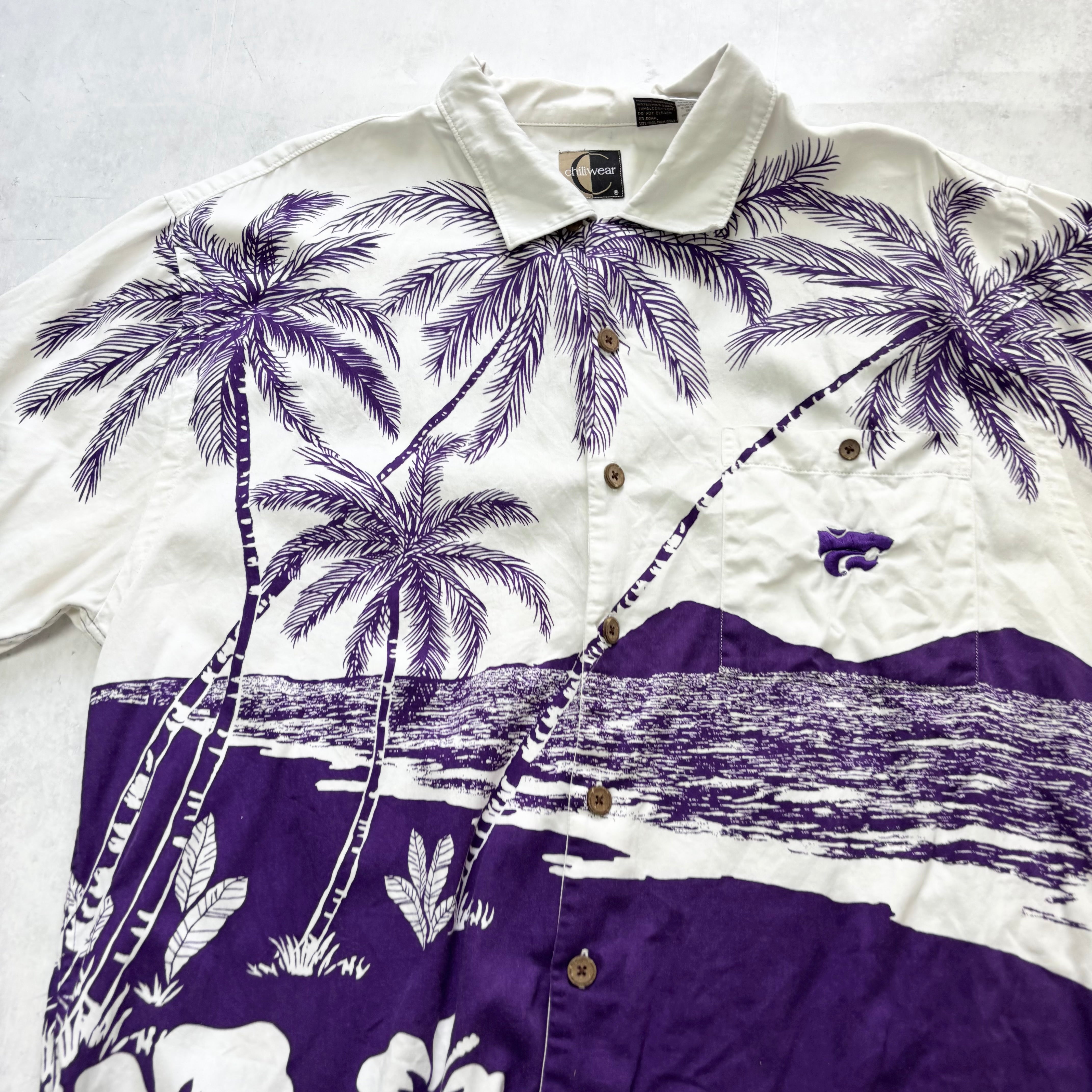 Vintage Hawaiian Shirt Mens Medium White Floral Aloha Short Sleeve Cotton (E)