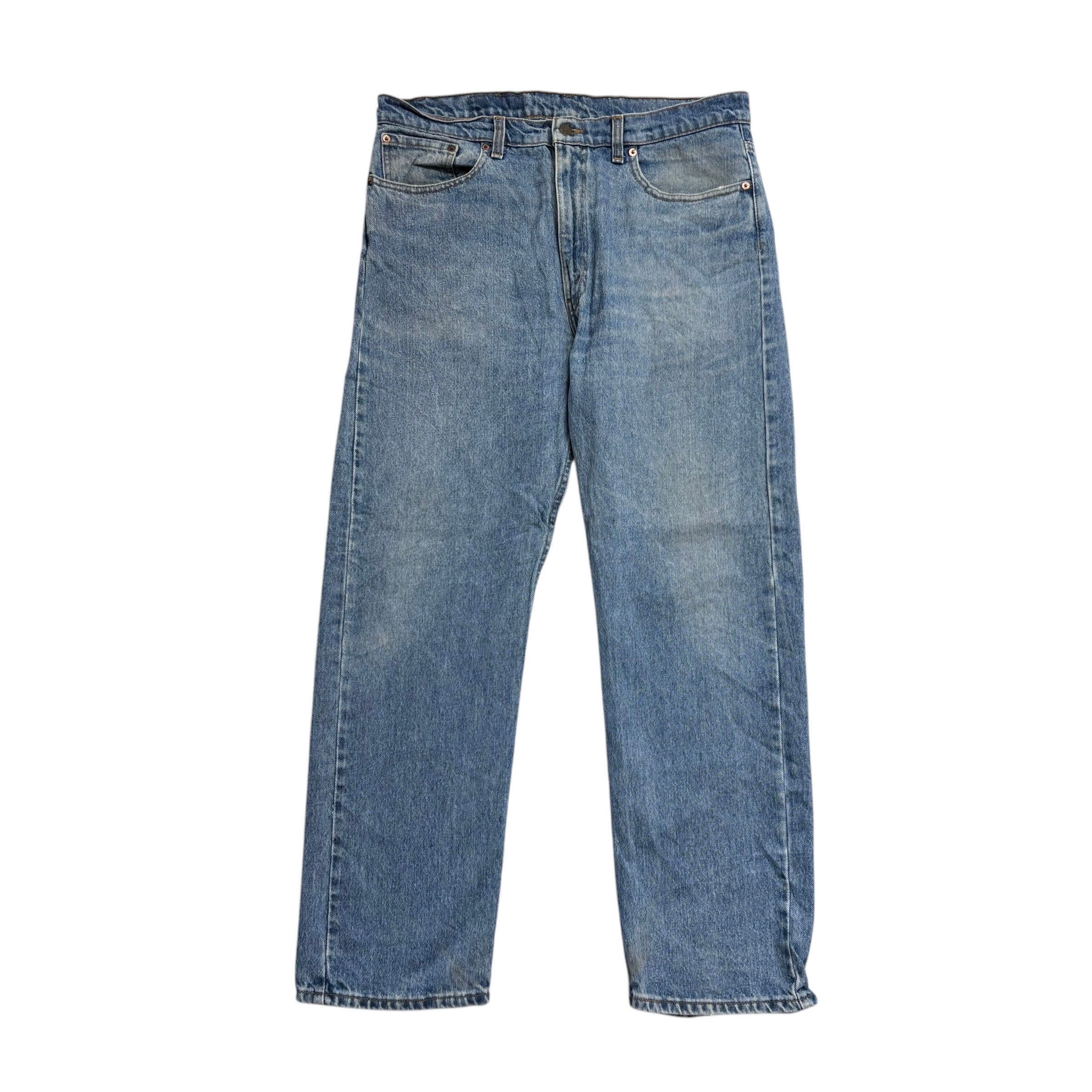 Levis 505 Jeans W38 L30 Mens Mid Blue Regular Straight Fit Vintage 90s Denim