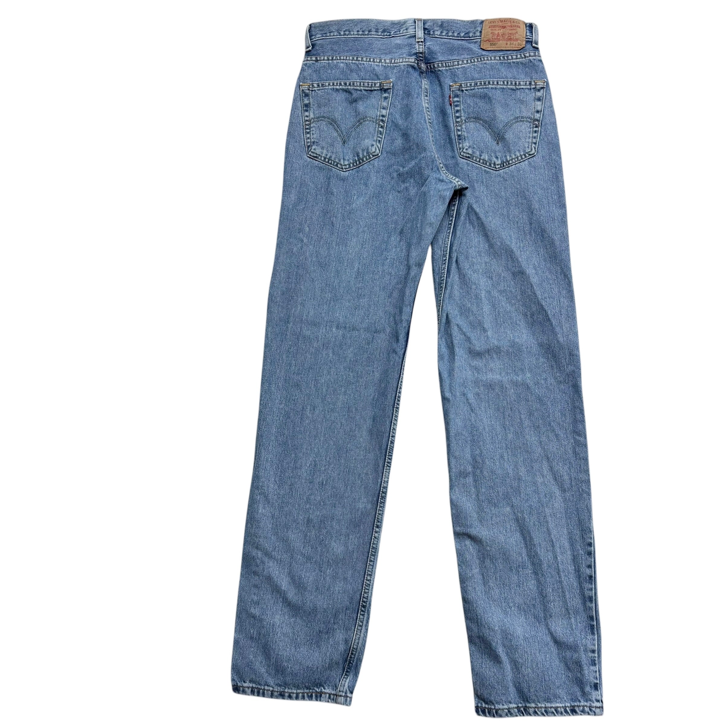 Levis 550 Jeans W32 L36 Mens Mid Blue Baggy Relaxed Straight Vintage Denim (E)