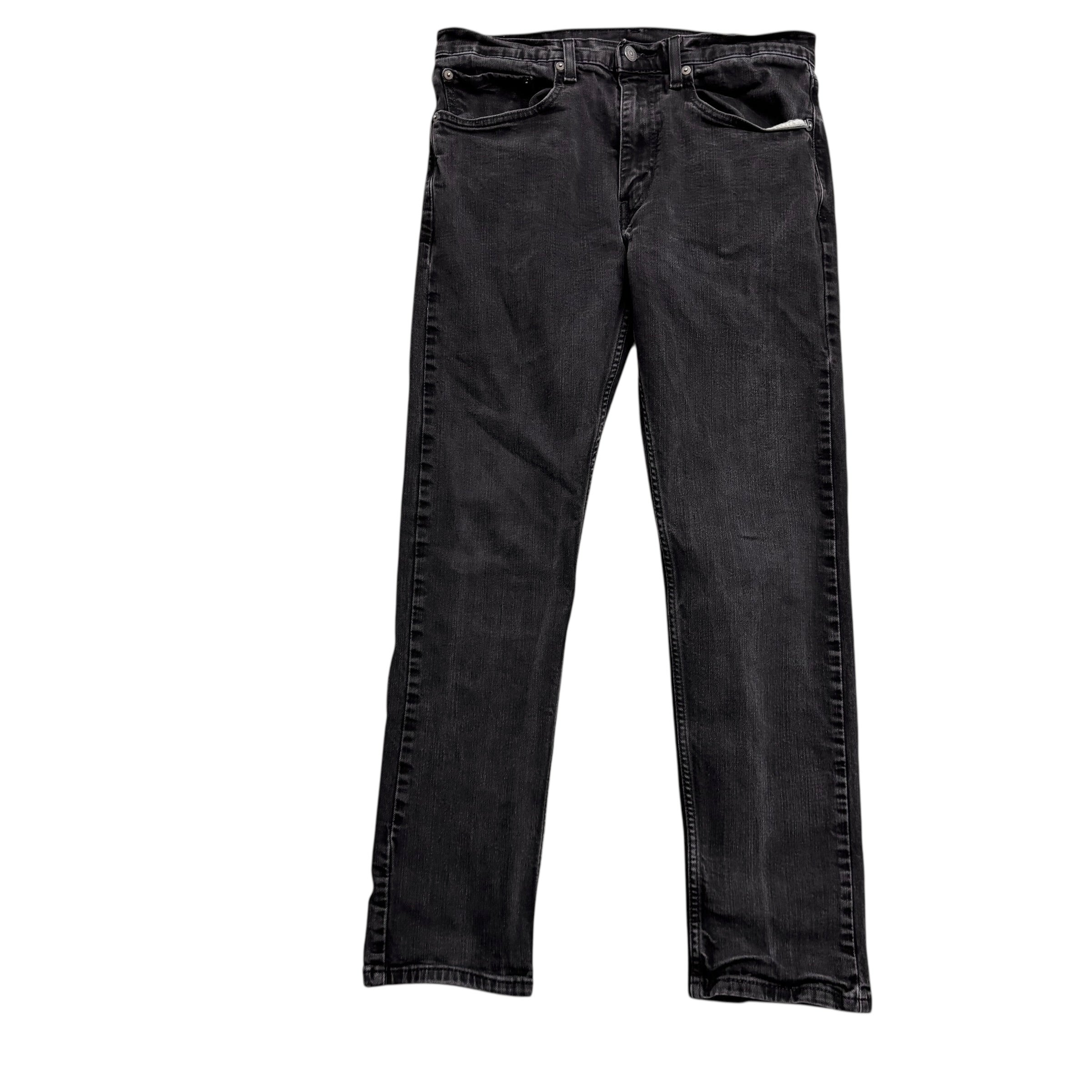 Levis 502 Jeans W32 L29 Mens Black Regular Tapered Fit Stretch Denim