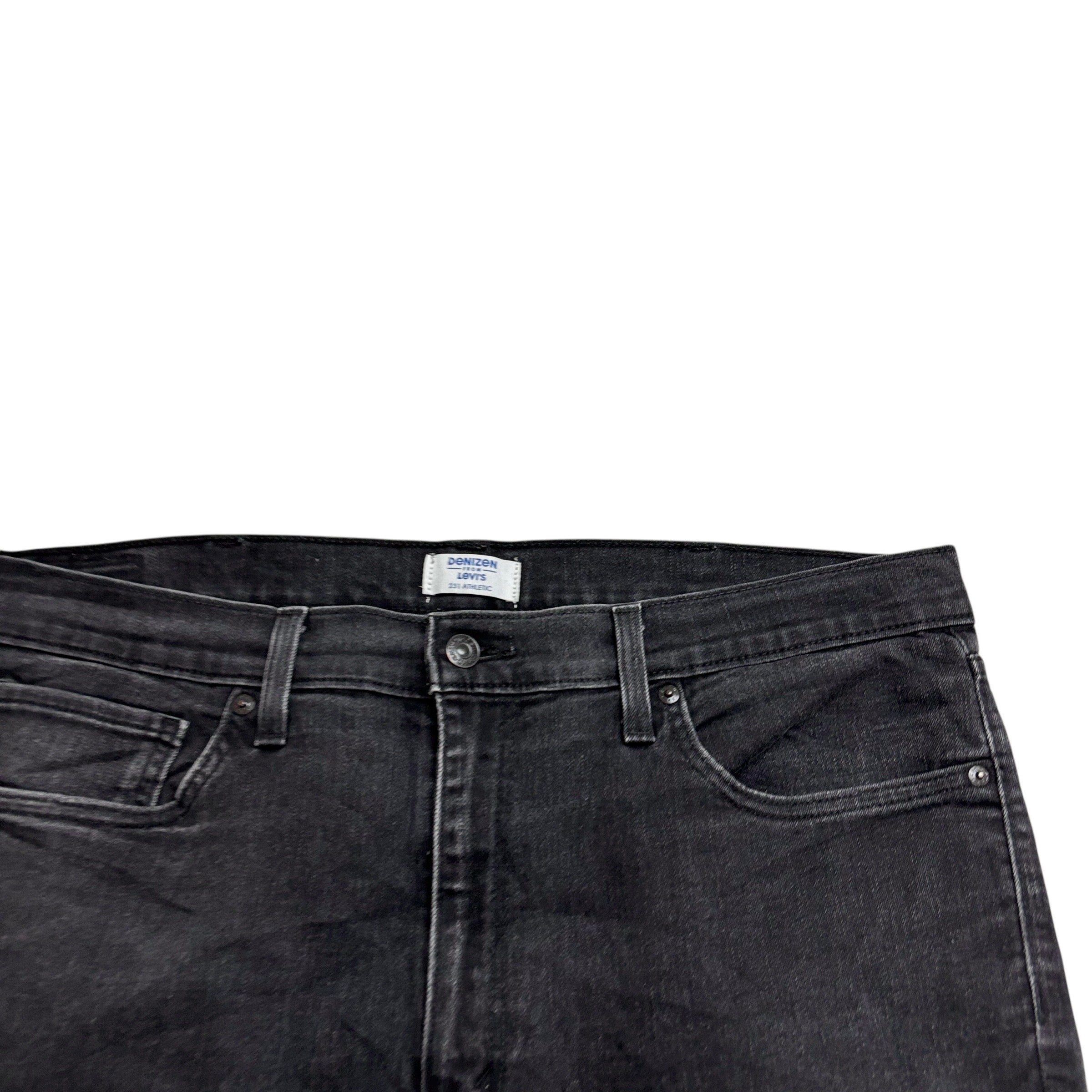 Levis Denizen Jeans W38 L31 Mens Black Athletic Fit Stretch Denim